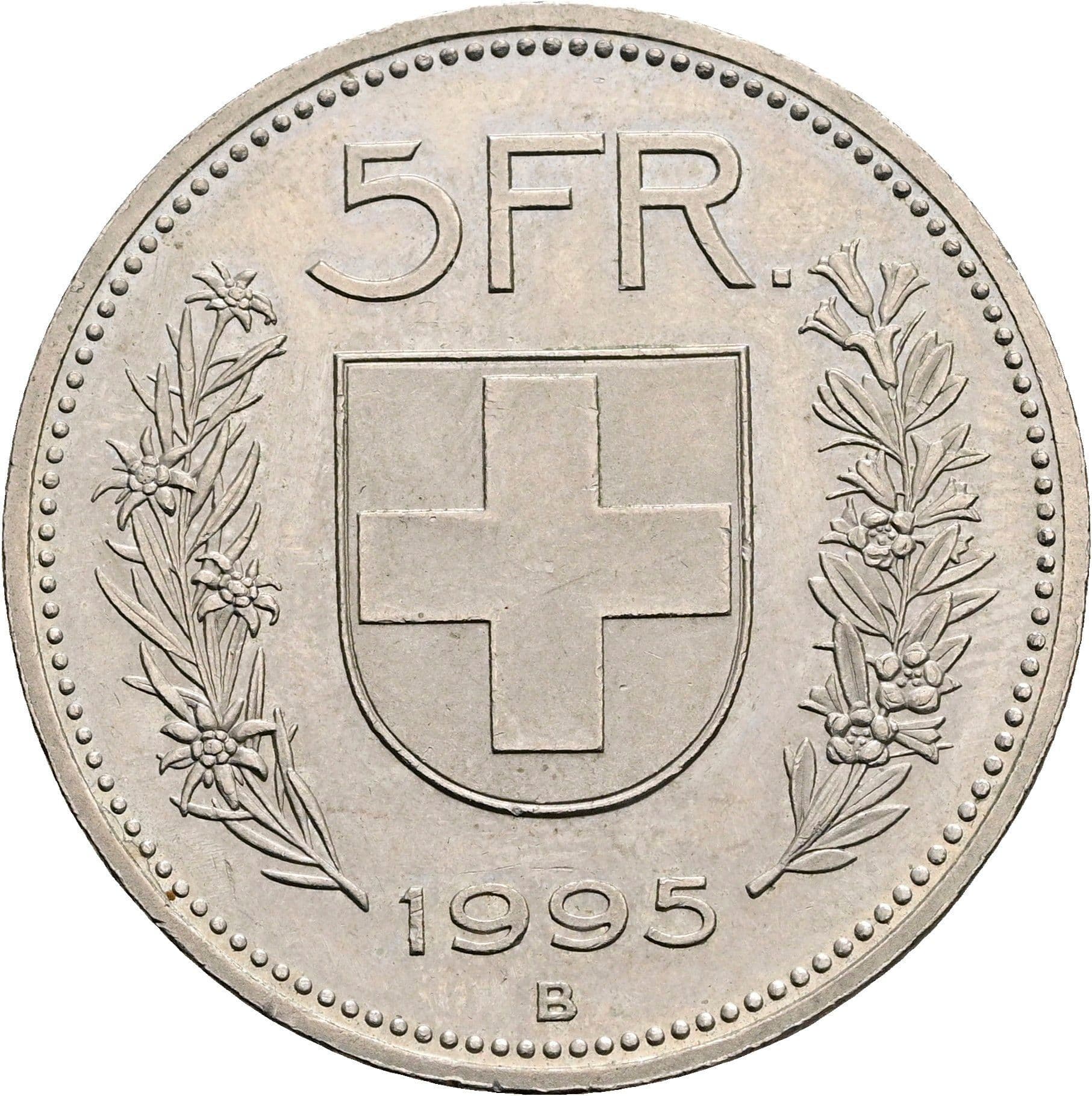 5 Franken 1995 B – Rückseite