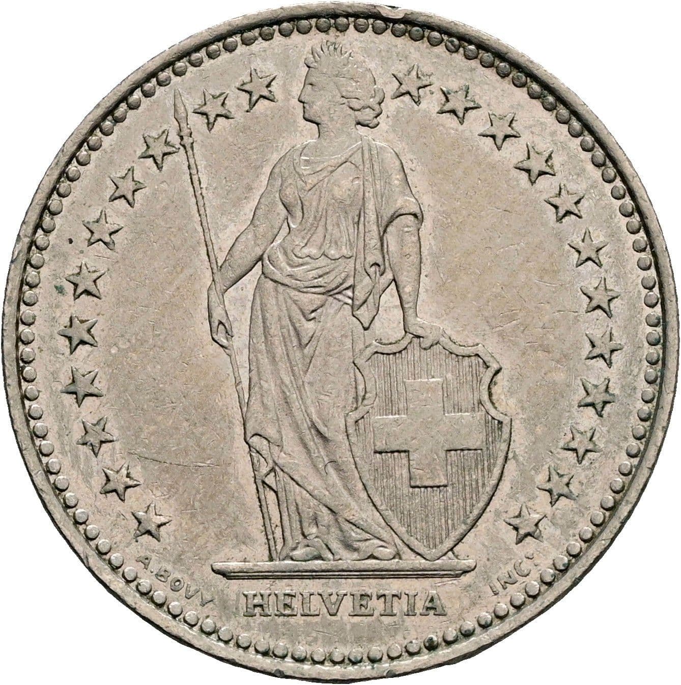 1 Franken 1987 B – Rückseite