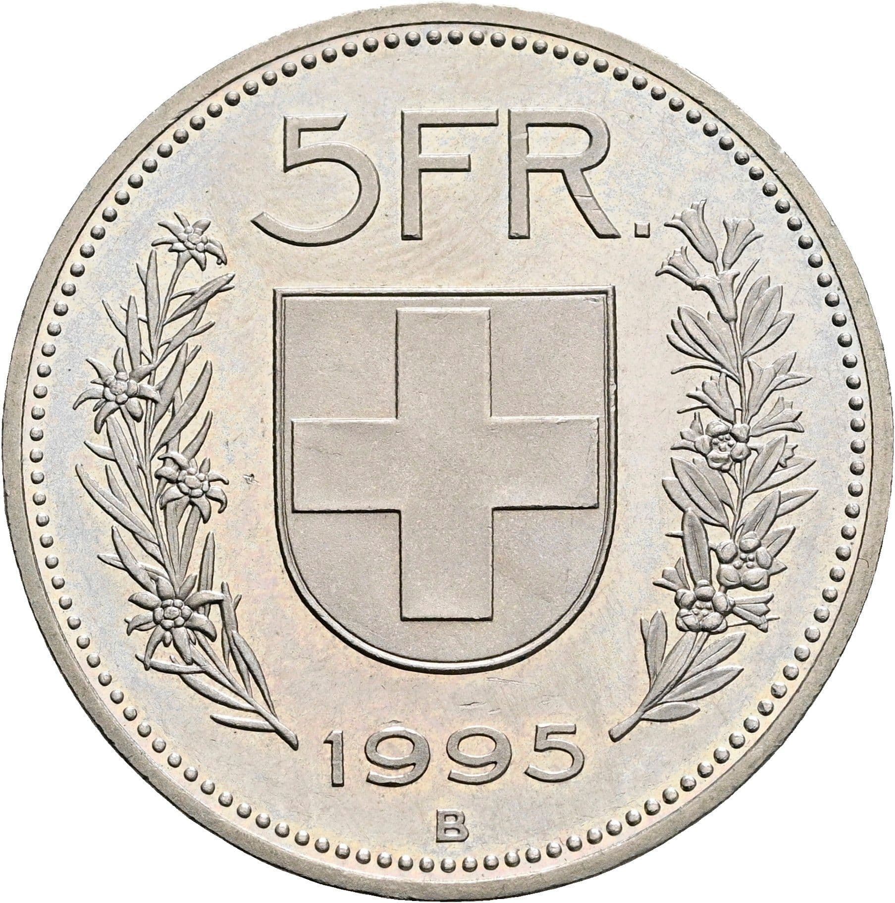5 Franken 1995 B – Rückseite