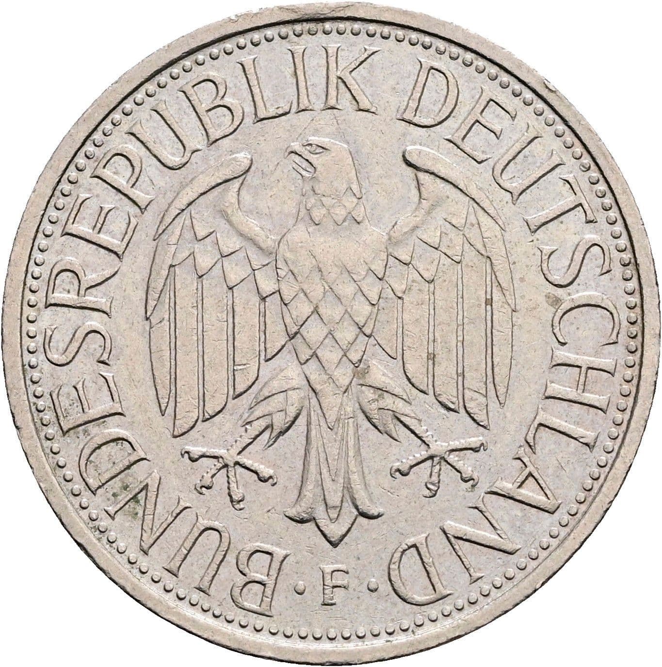 1 Deutsche Mark 1988 F – Rückseite