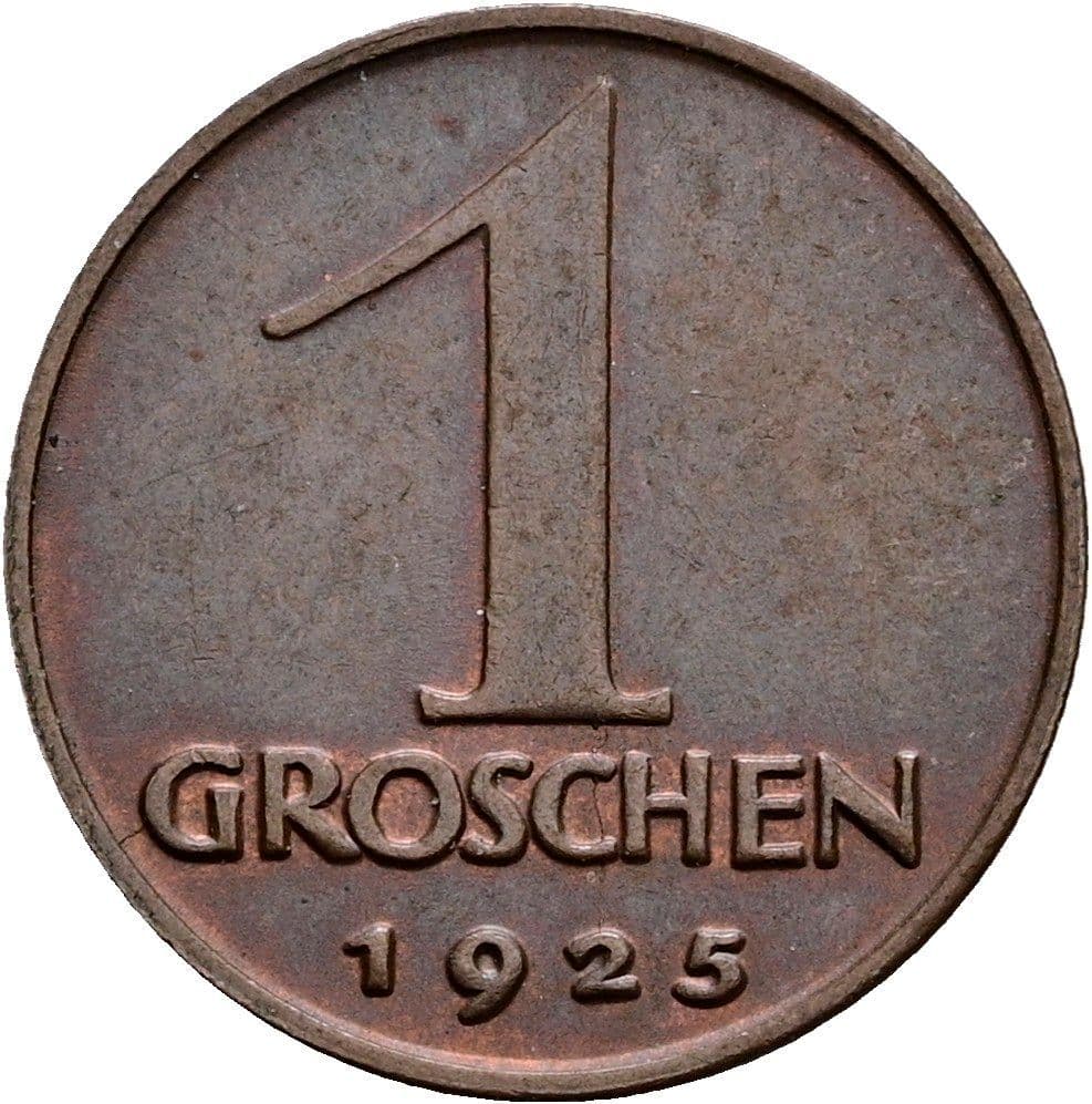 1 Groschen 1925 – Vorderseite