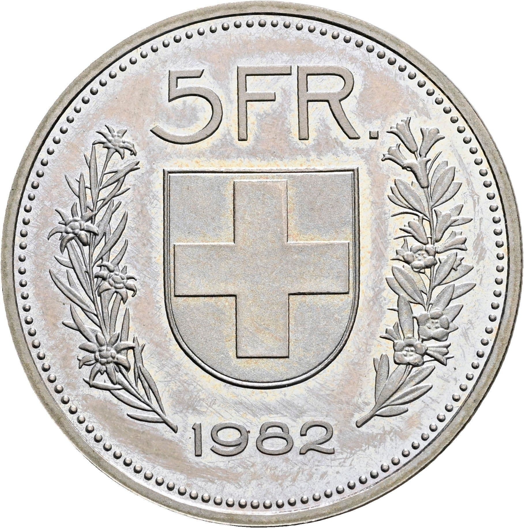 5 Franken 1982 – Rückseite