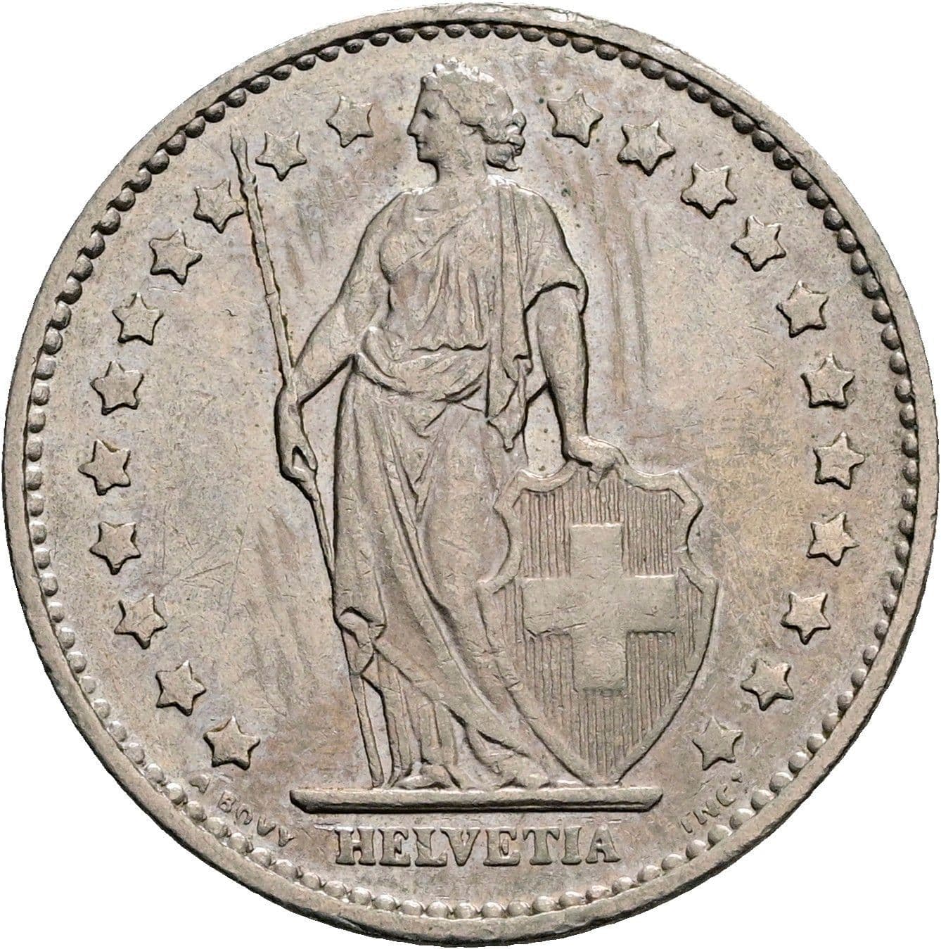 1 Franken 1974 – Rückseite