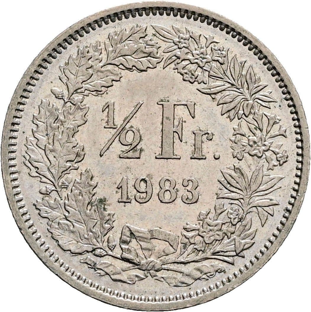 1/2 Franken 1983 – Vorderseite