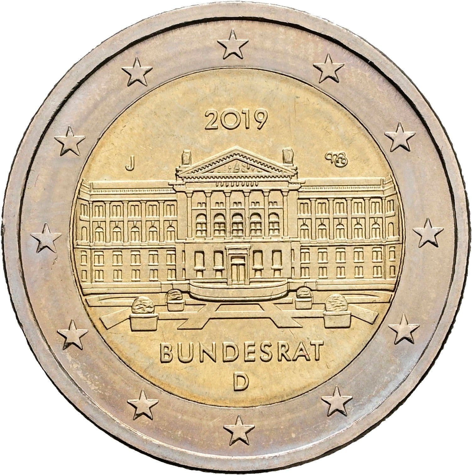 2 Euro 2019 J – Rückseite