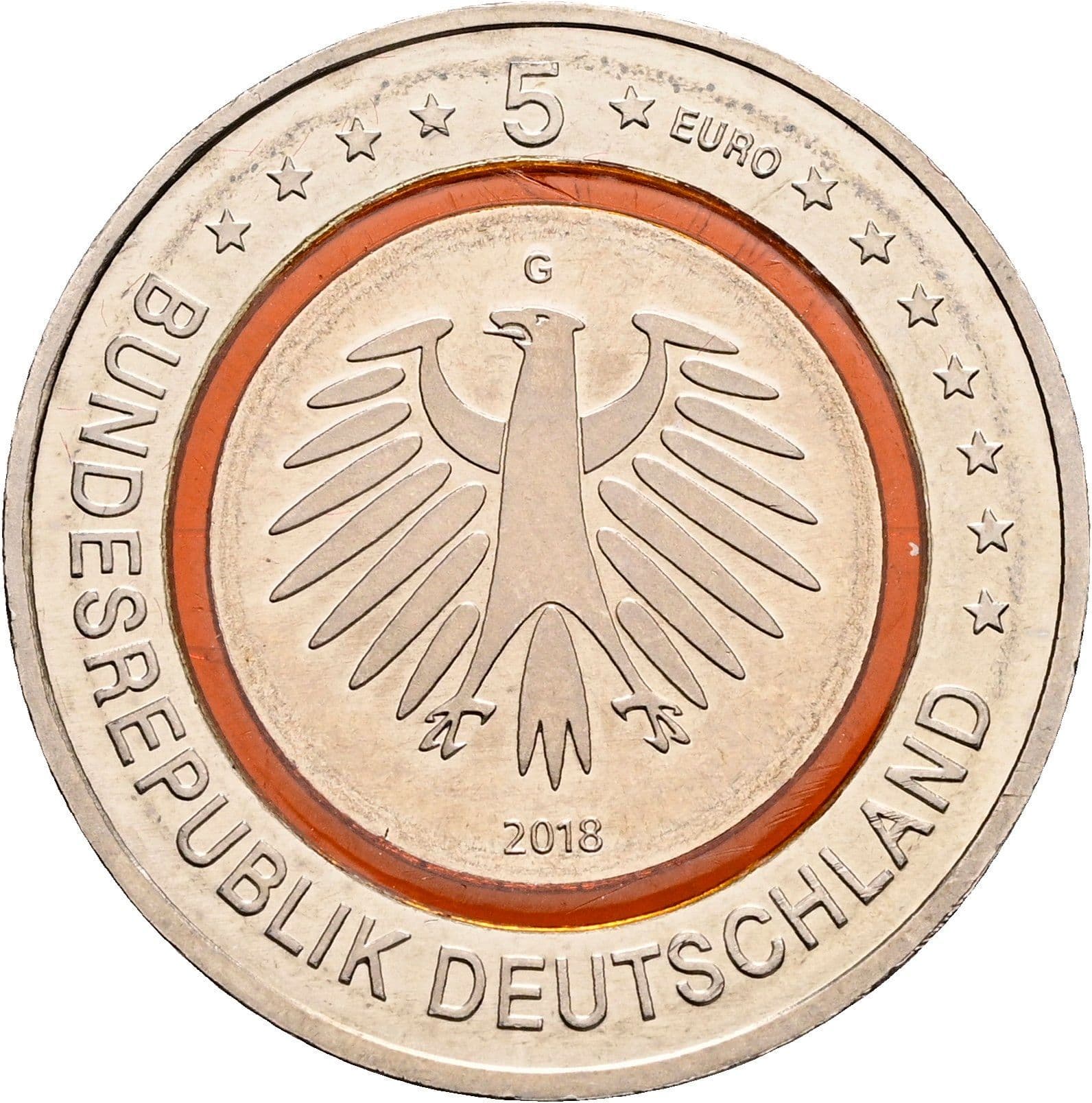 5 Euro 2018 G – Rückseite