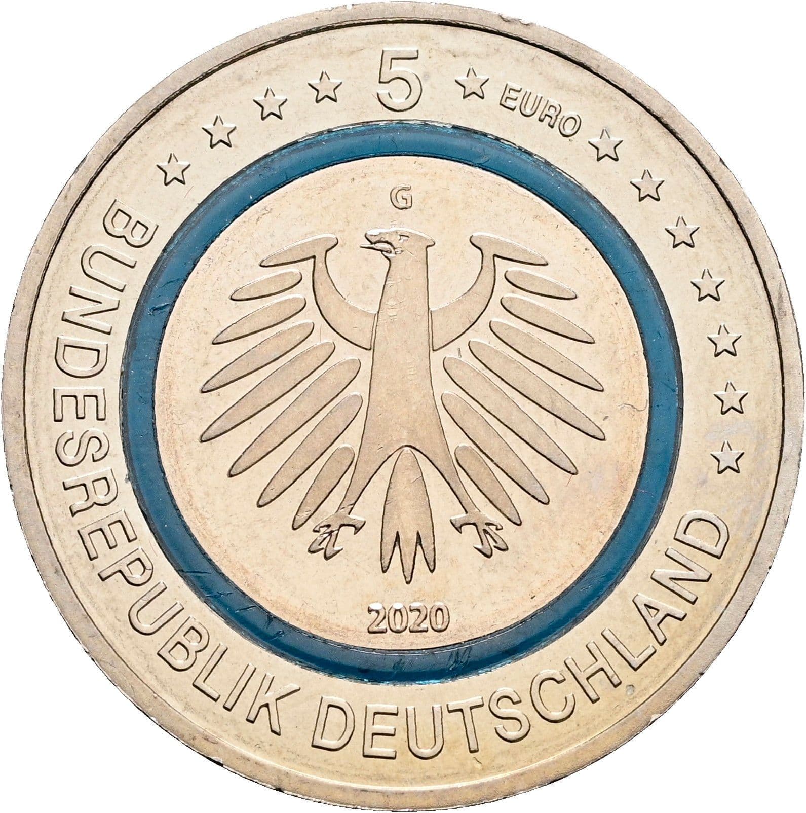 5 Euro 2020 G – Rückseite