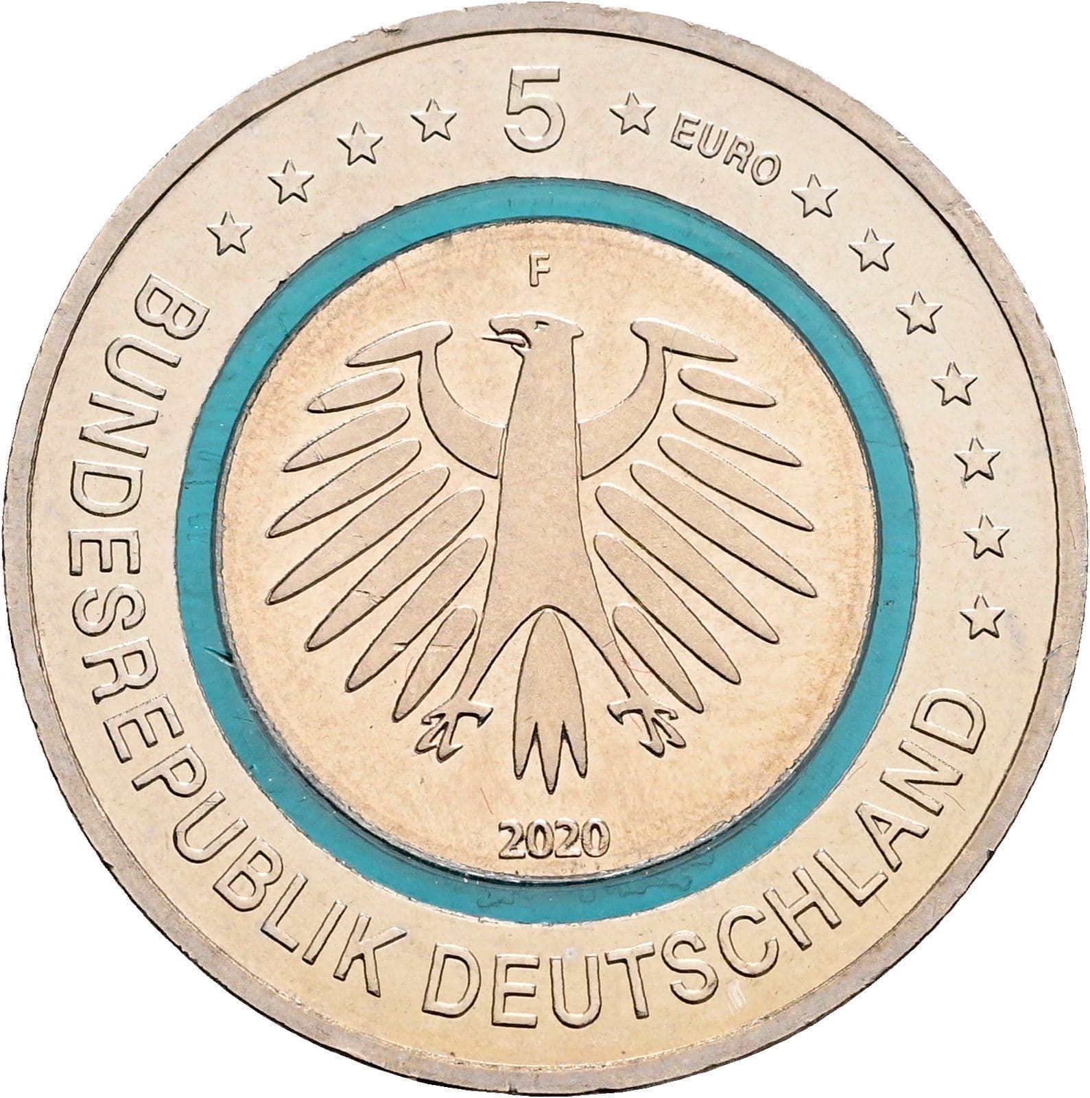 5 Euro 2020 F – Rückseite