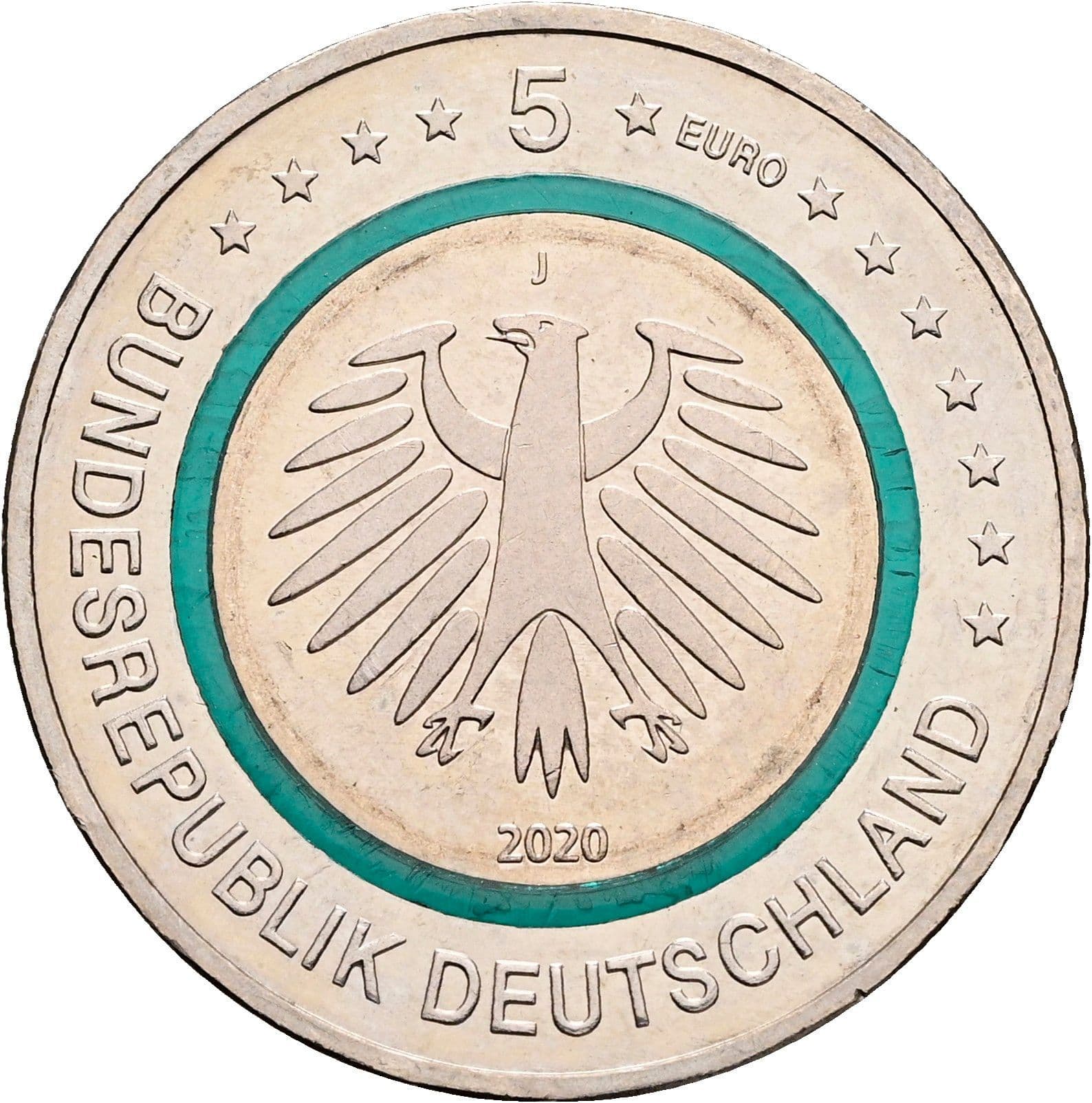 5 Euro 2020 J – Rückseite