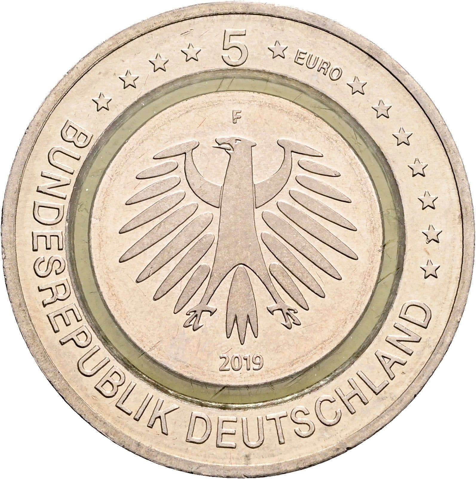 5 Euro 2019 F – Rückseite