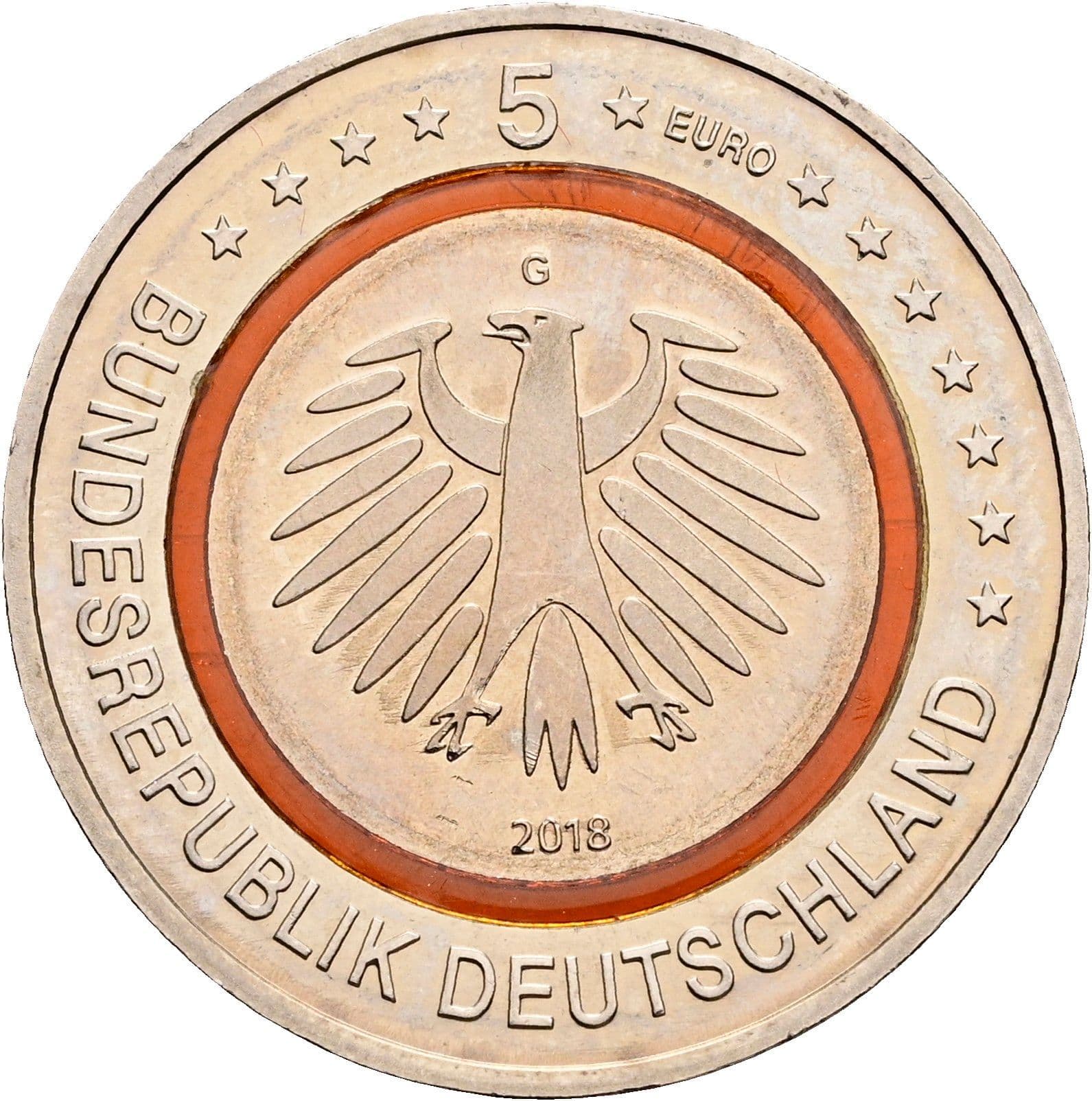 5 Euro 2018 G – Rückseite