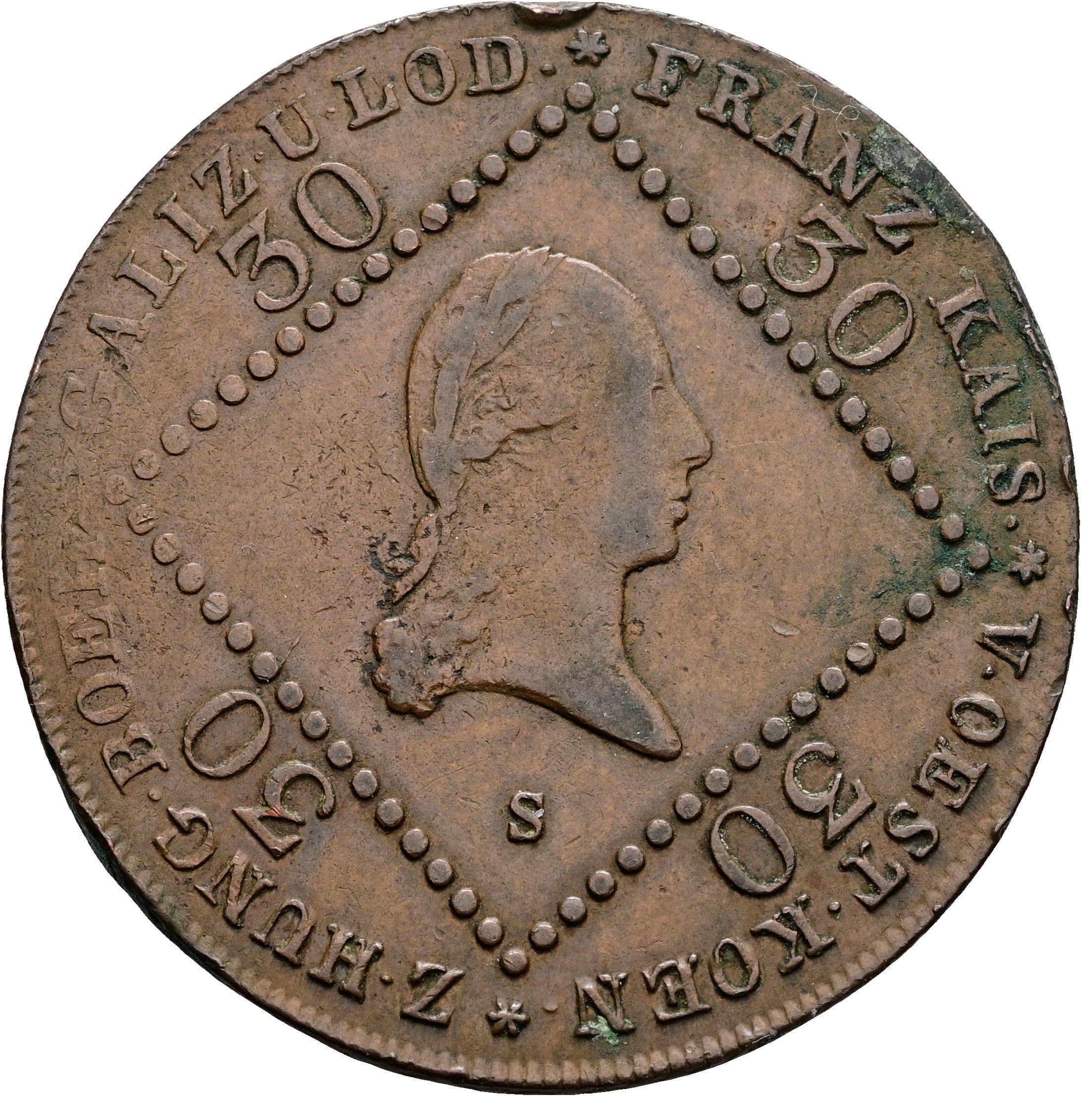 30 Kreuzer Franz II. (I.) 1792-1835 1807 S – Vorderseite
