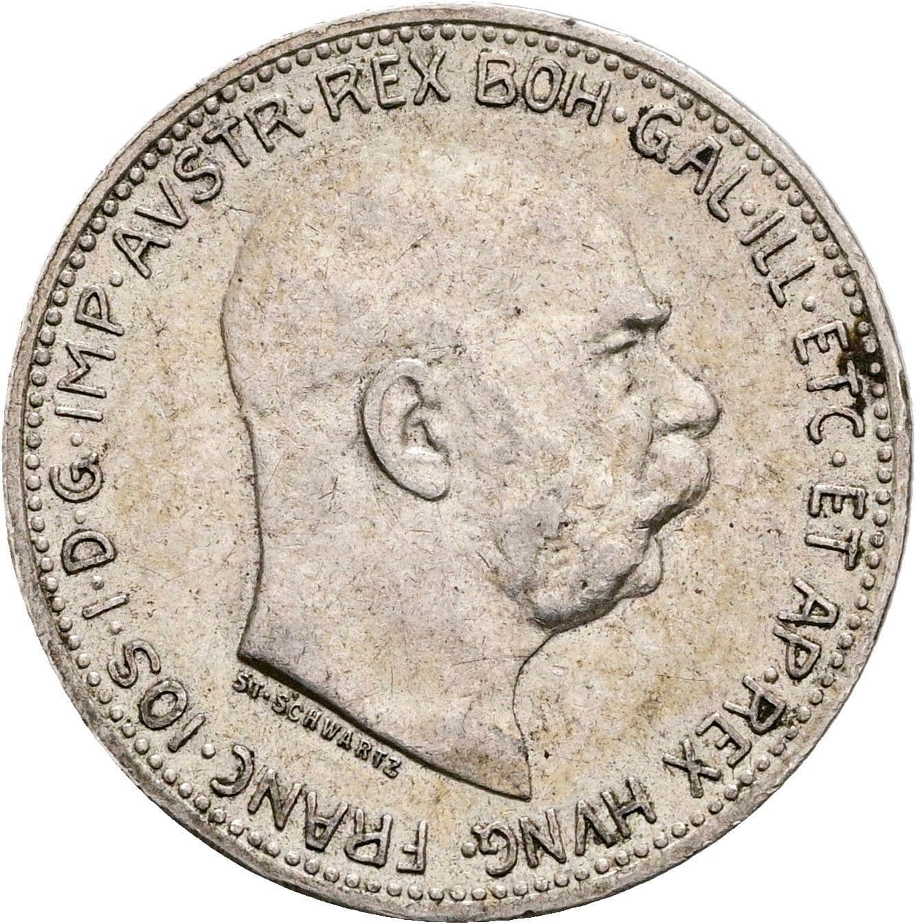 1 Krone Franz Joseph I. 1848-1916 1914 – Vorderseite