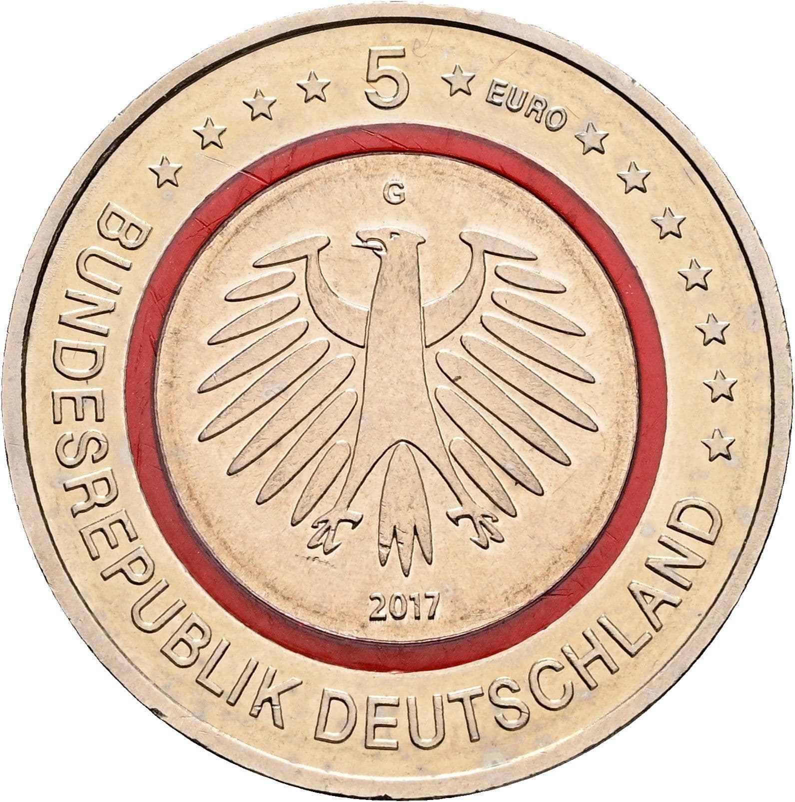 5 Euro 2017 G – Rückseite