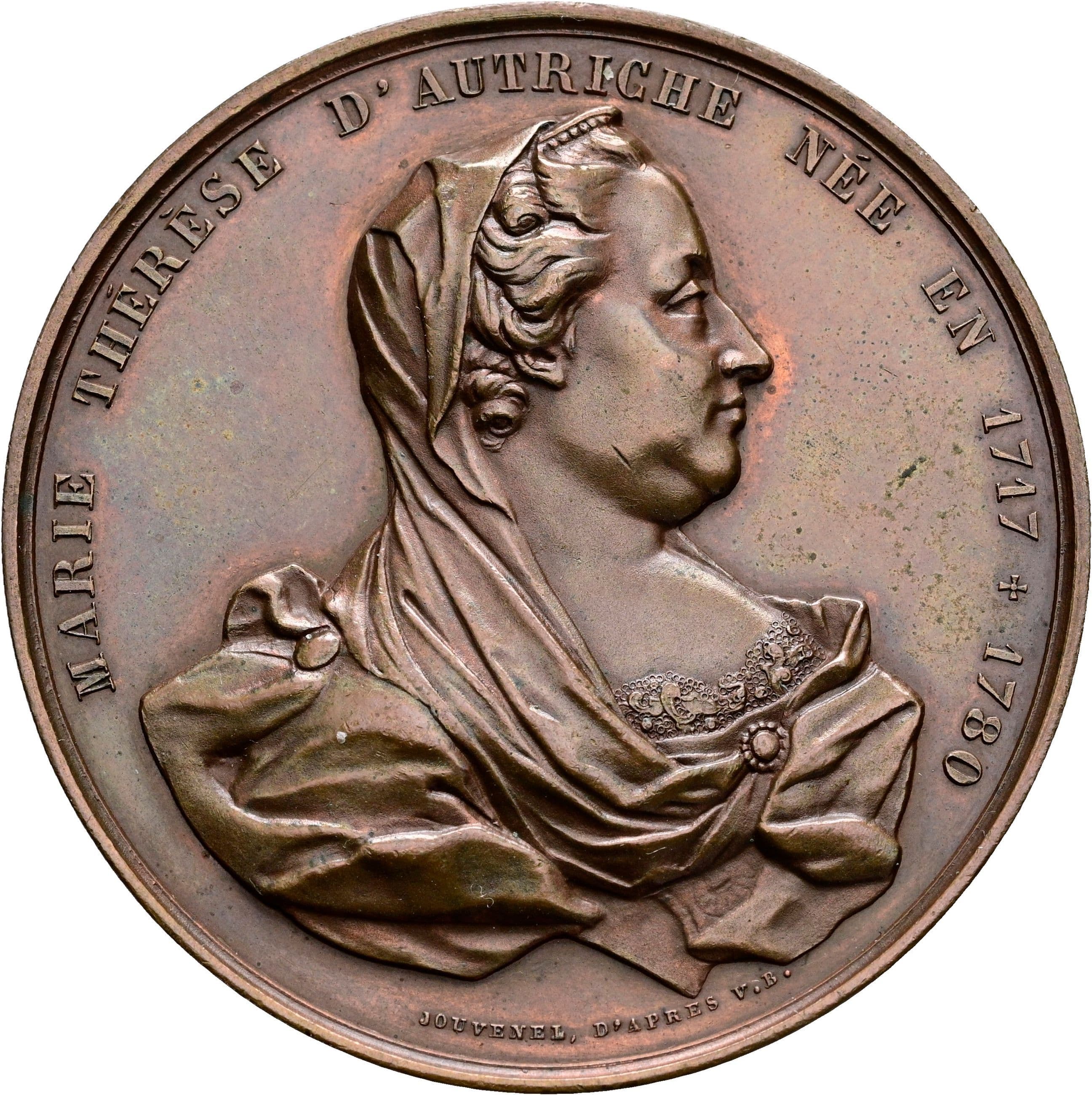 Bronzemedaille Maria Theresia 1740-1780 ohne Jahr – Vorderseite