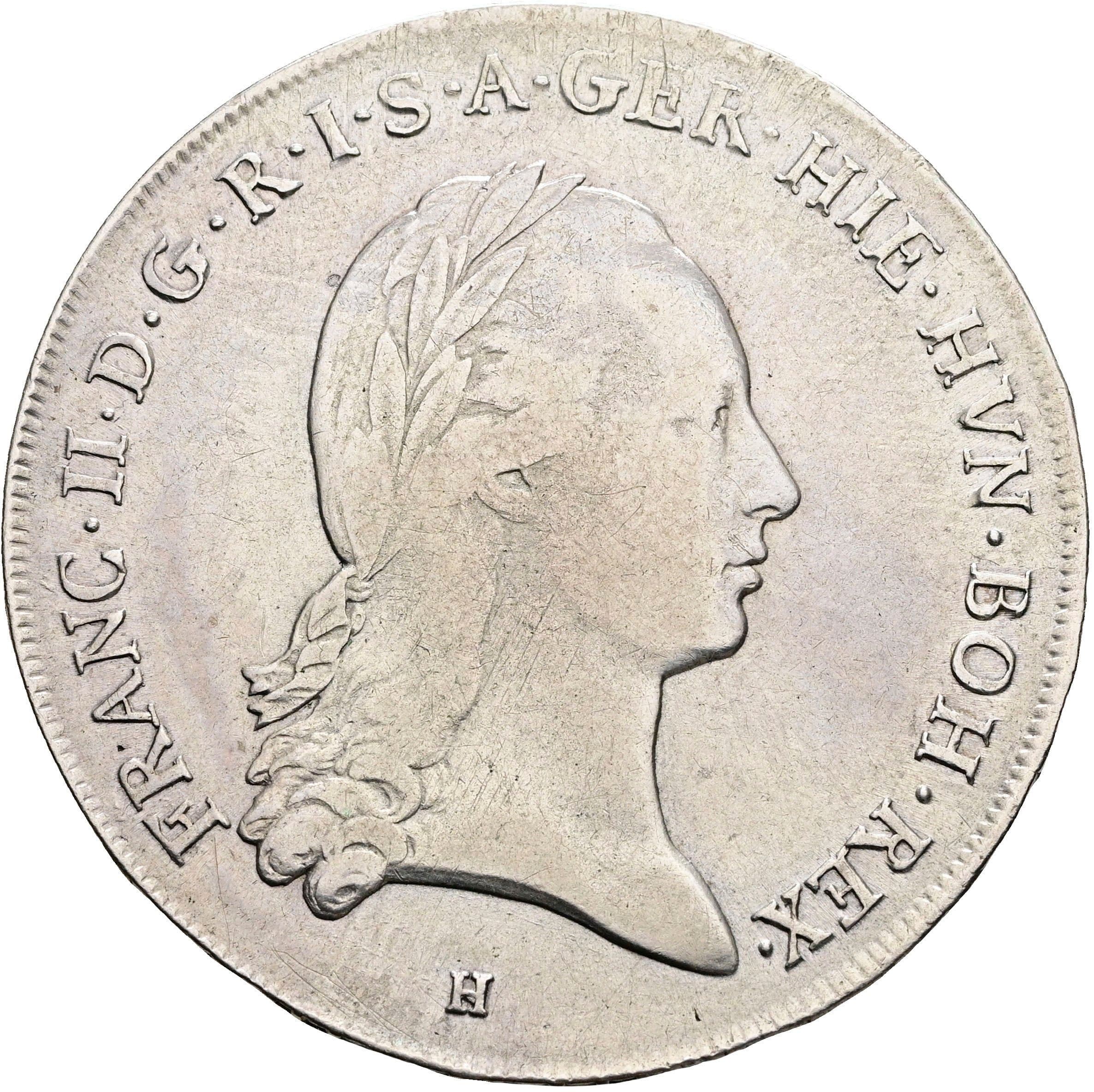 Kronentaler Franz II. (I). 1792-1835 1795 H – Vorderseite