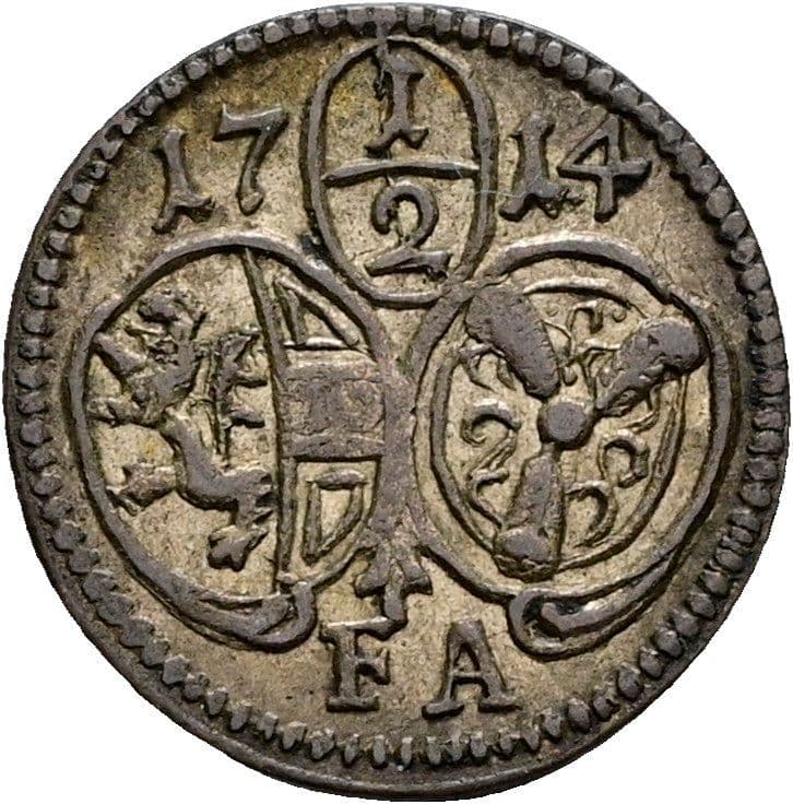 1/2 Kreuzer Franz Anton Fürst von Harrach 1709-1727 Salzburg 1714 – Vorderseite