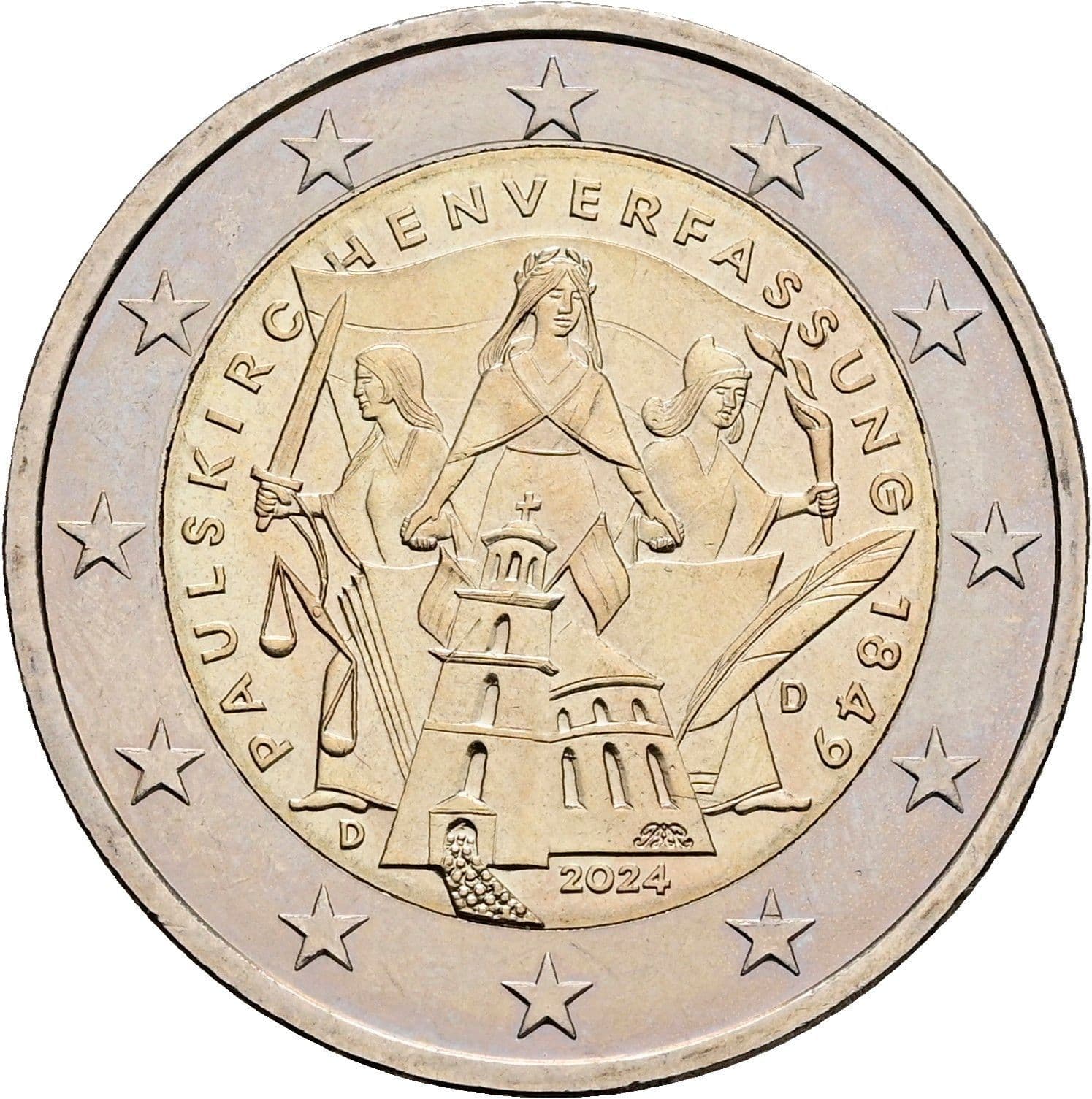 2 Euro 2024 D – Rückseite