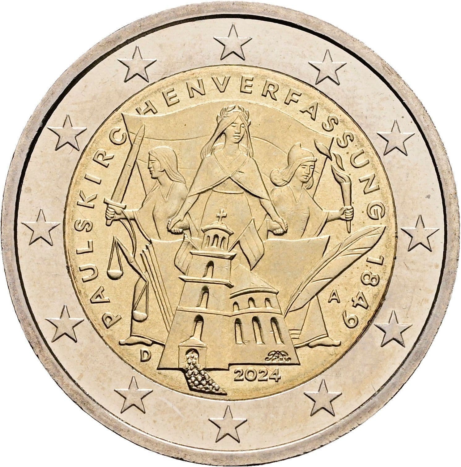 2 Euro 2024 A – Rückseite