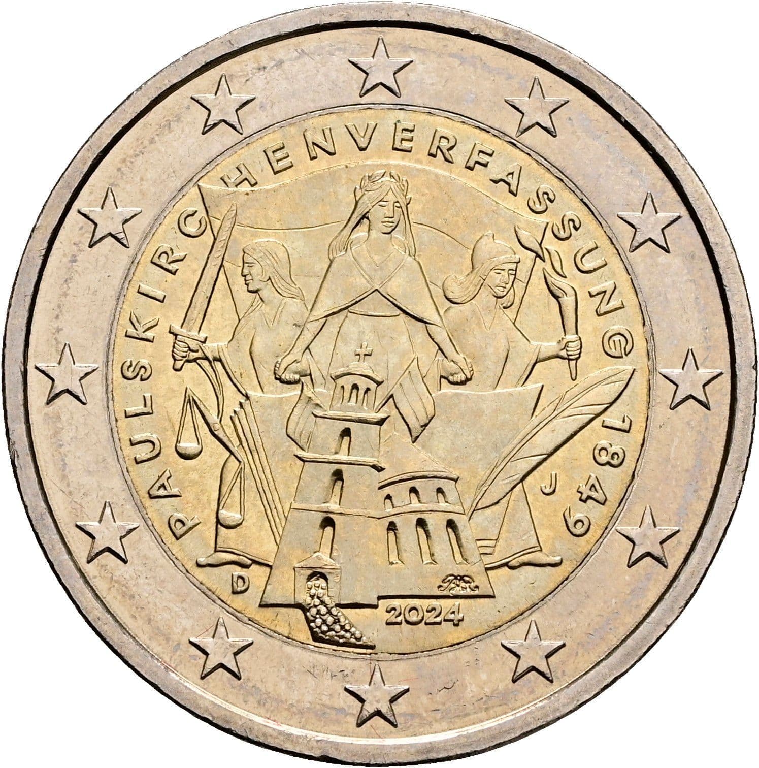 2 Euro 2024 J – Rückseite