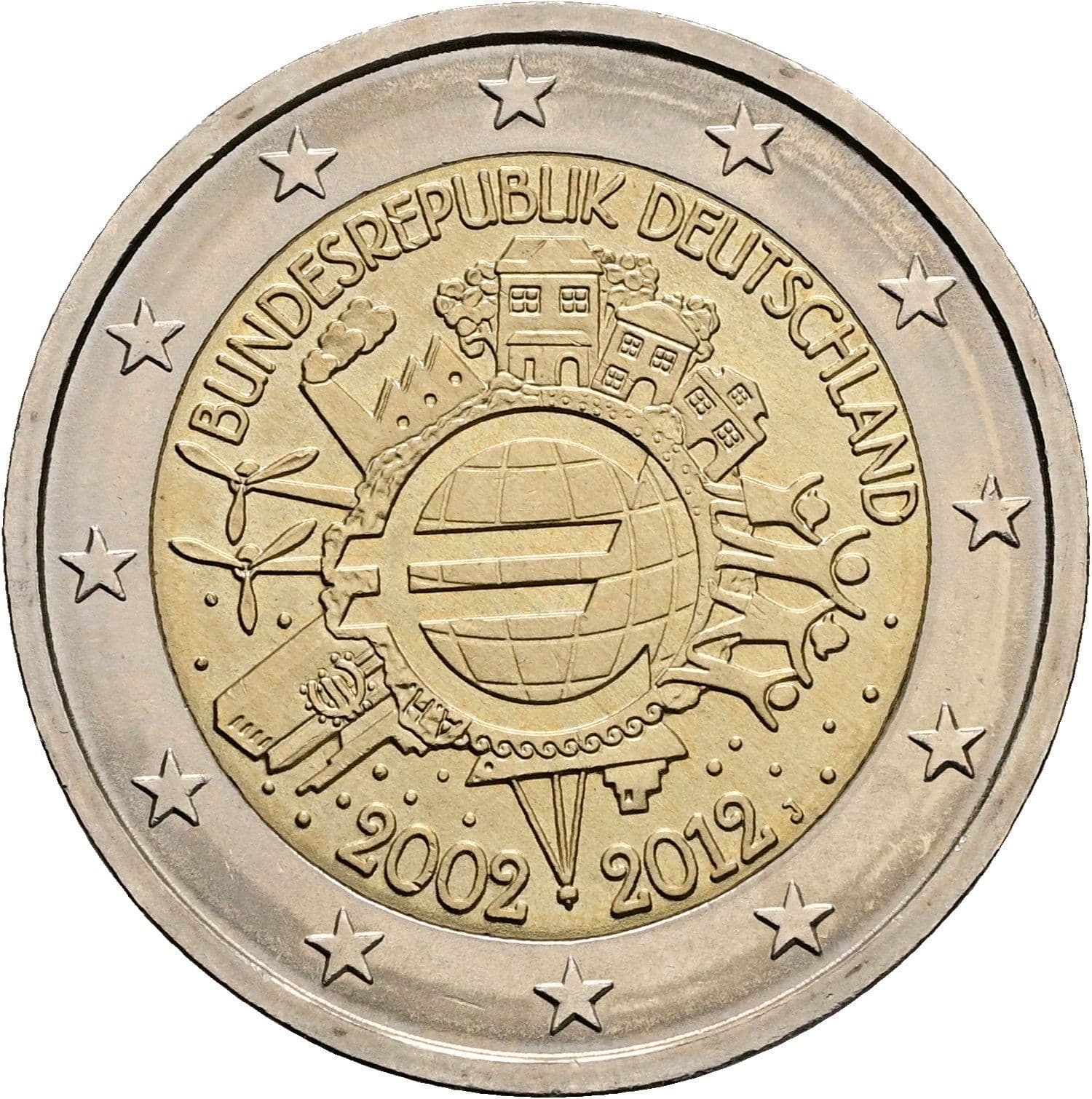 2 Euro 2012 J – Rückseite