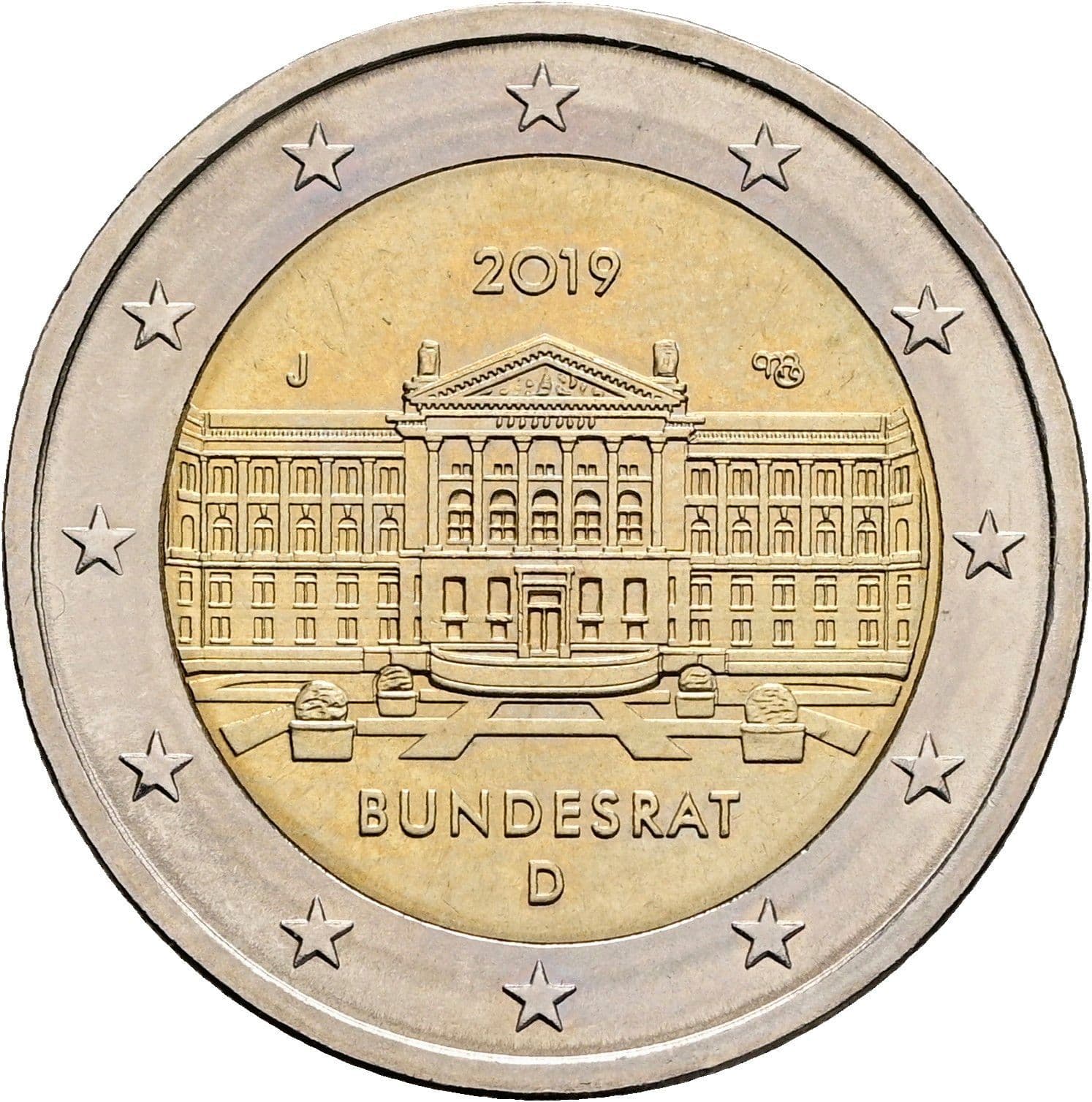 2 Euro 2019 J – Rückseite
