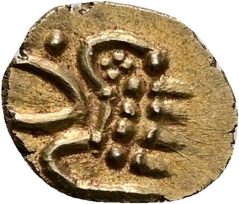 Gold Fanam Maharadscha Radschendra I. (1018-1035) – Rückseite