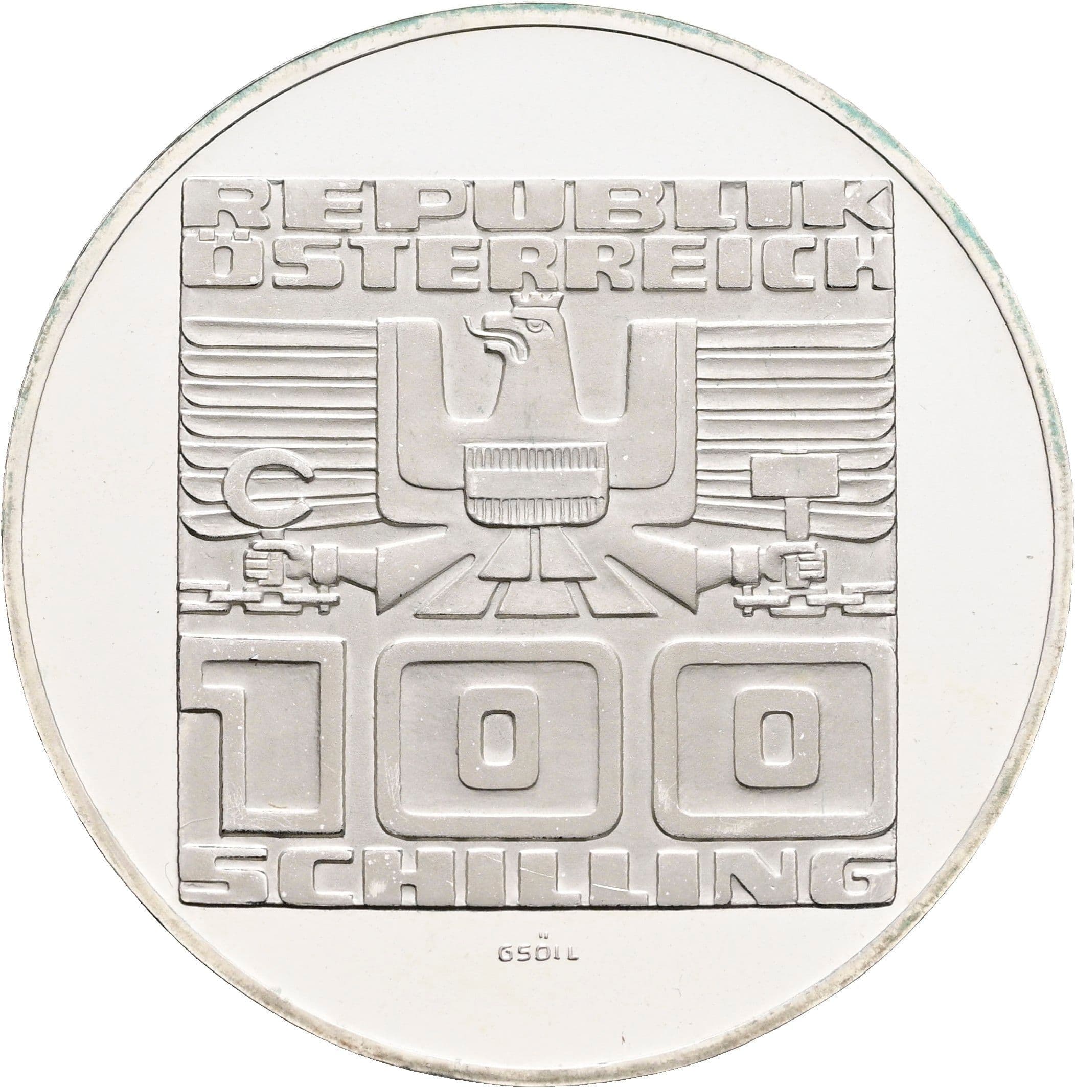 100 Schilling 1977 – Rückseite