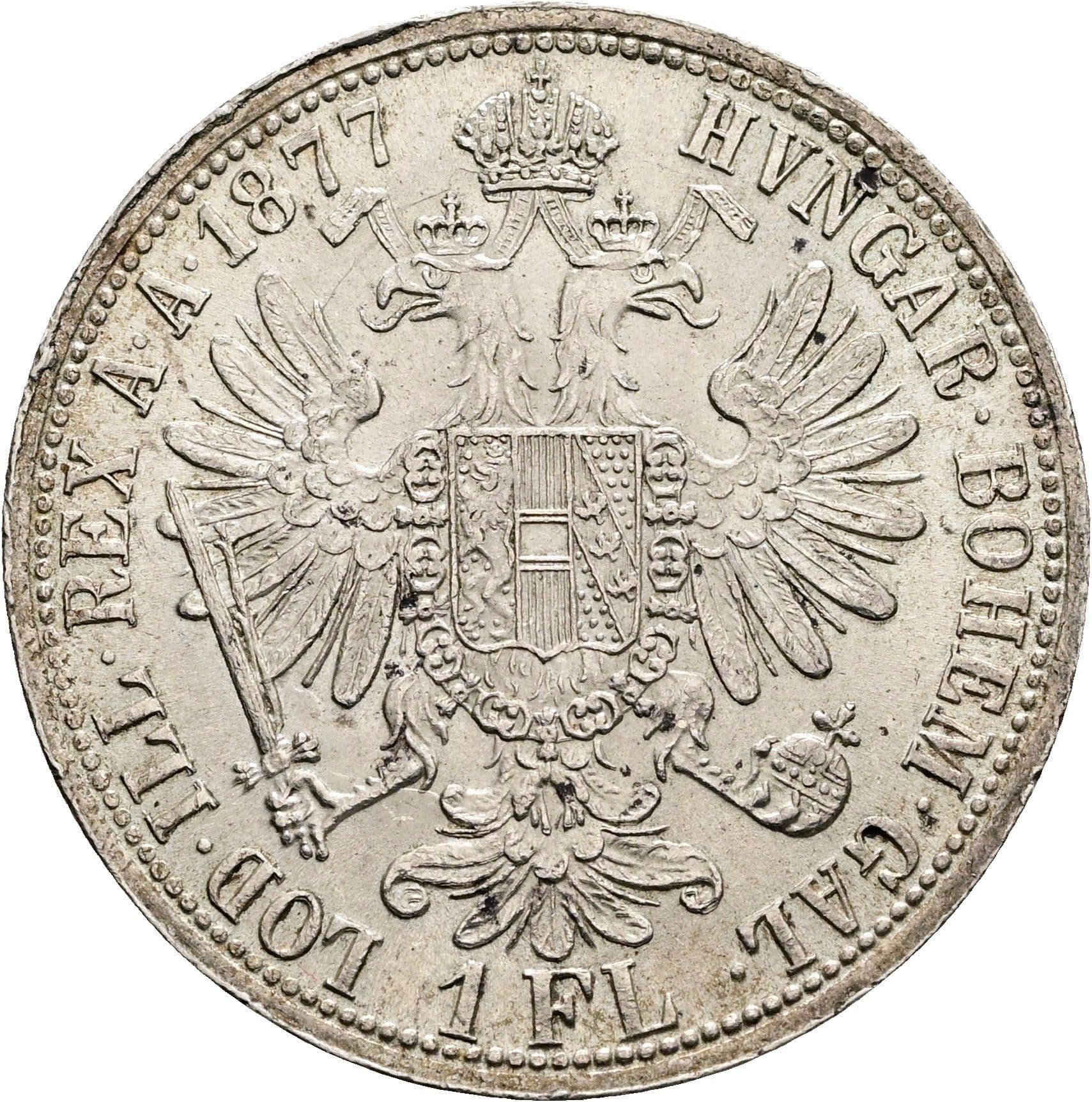 1 Gulden Franz Joseph I. 1848-1916 1877 – Rückseite