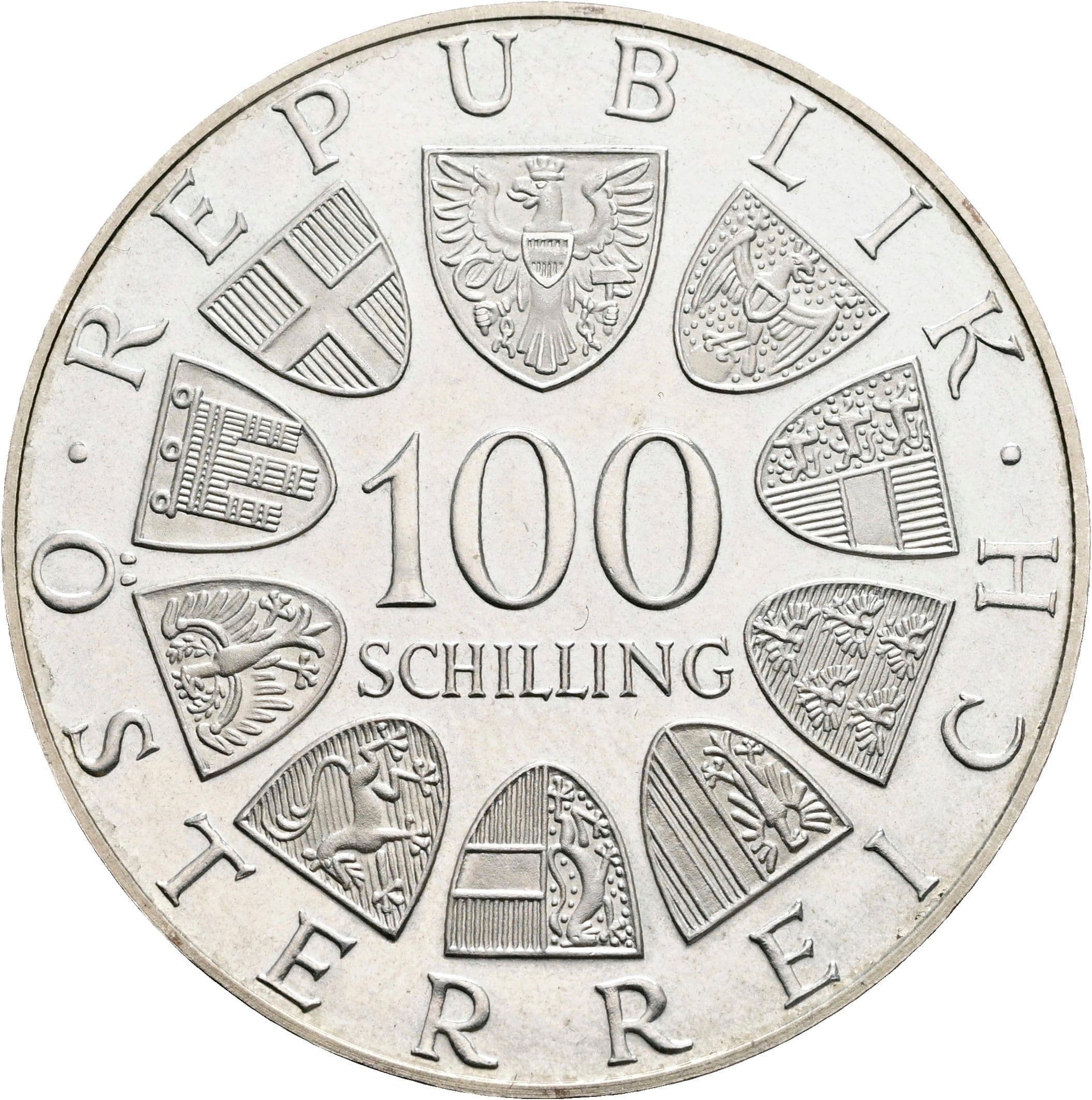 100 Schilling 1977 – Rückseite