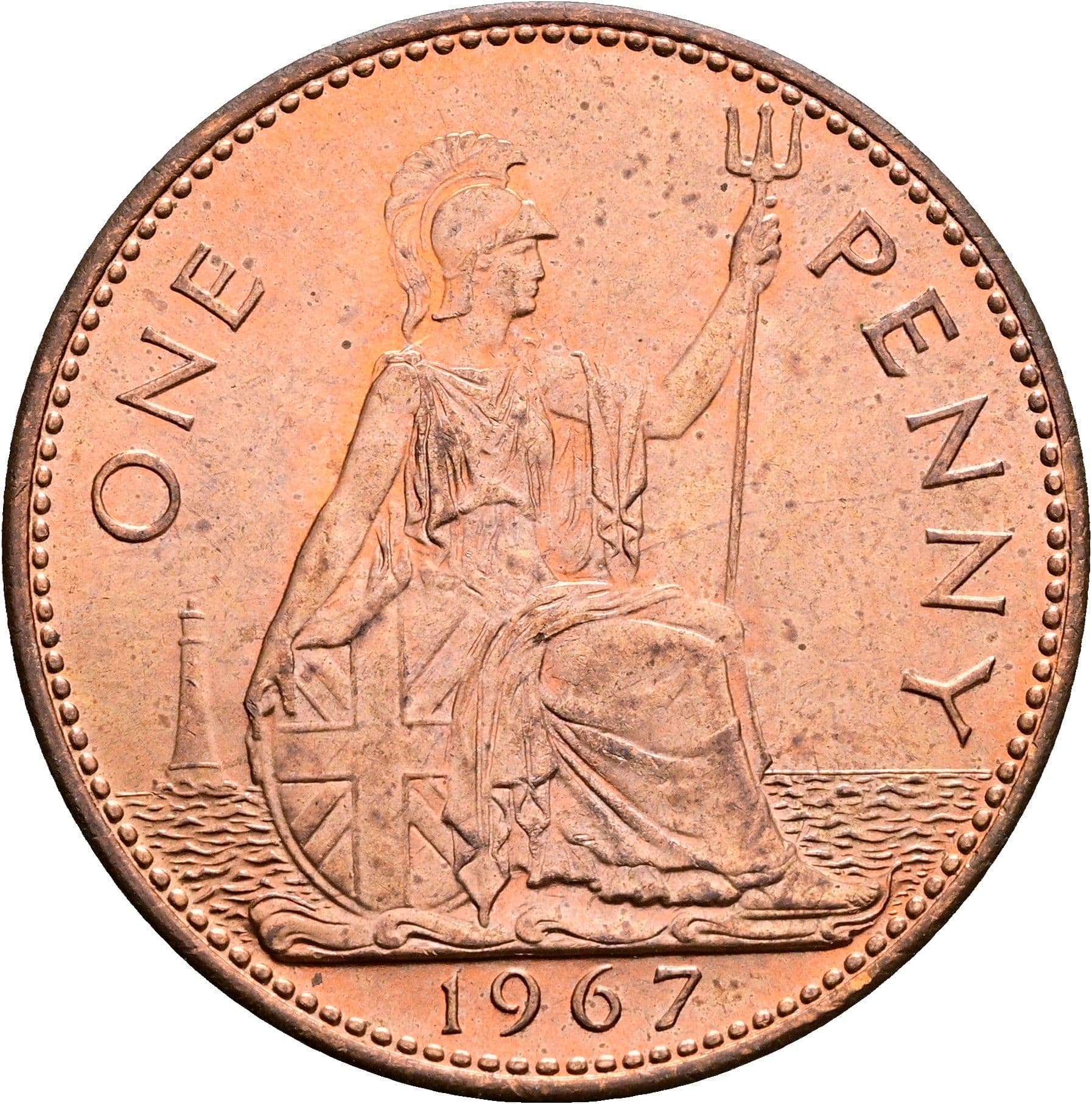 1 Penny Elisabeth II. 1952-2022 1967 – Rückseite