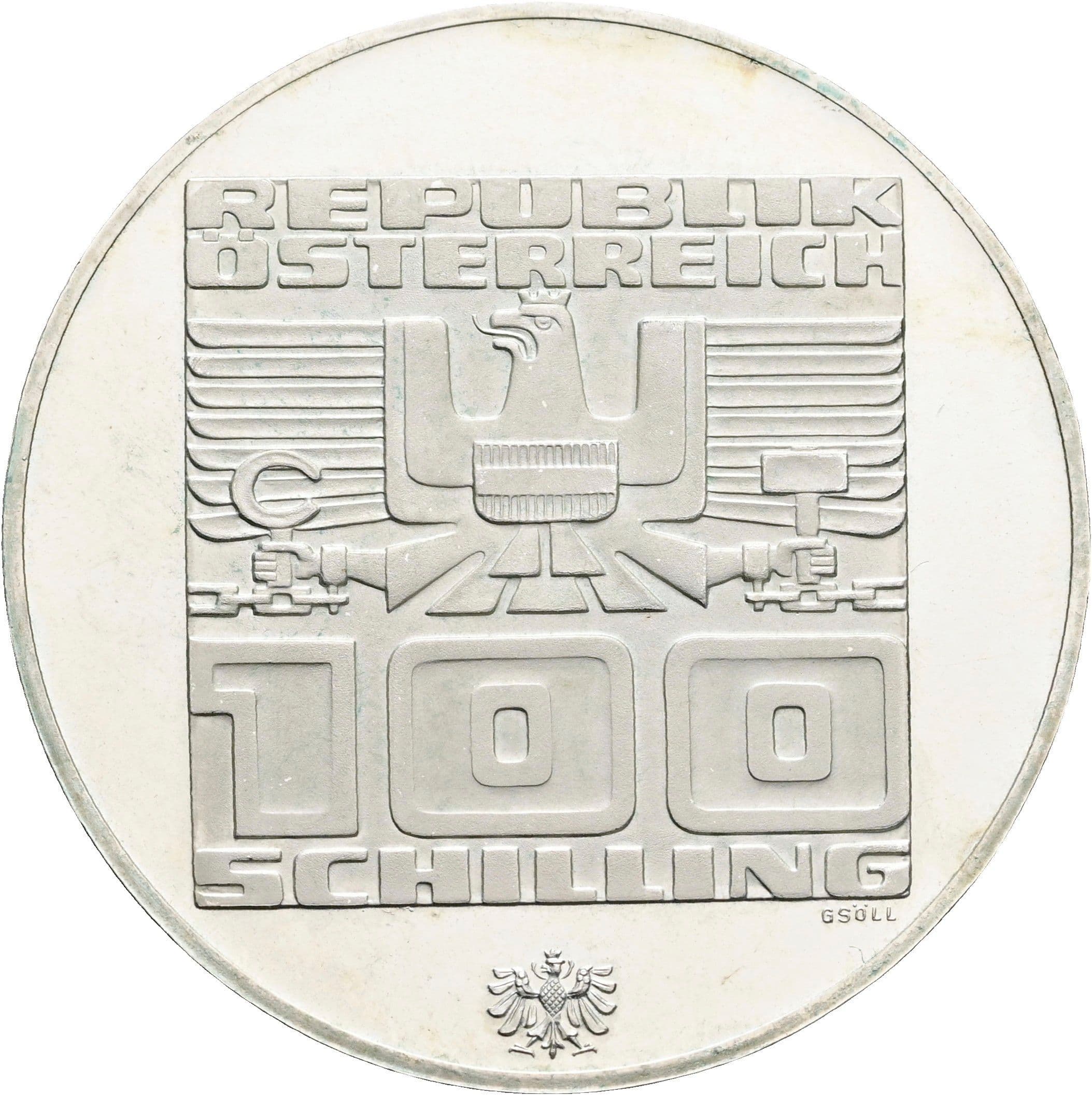 100 Schilling 1975 – Rückseite