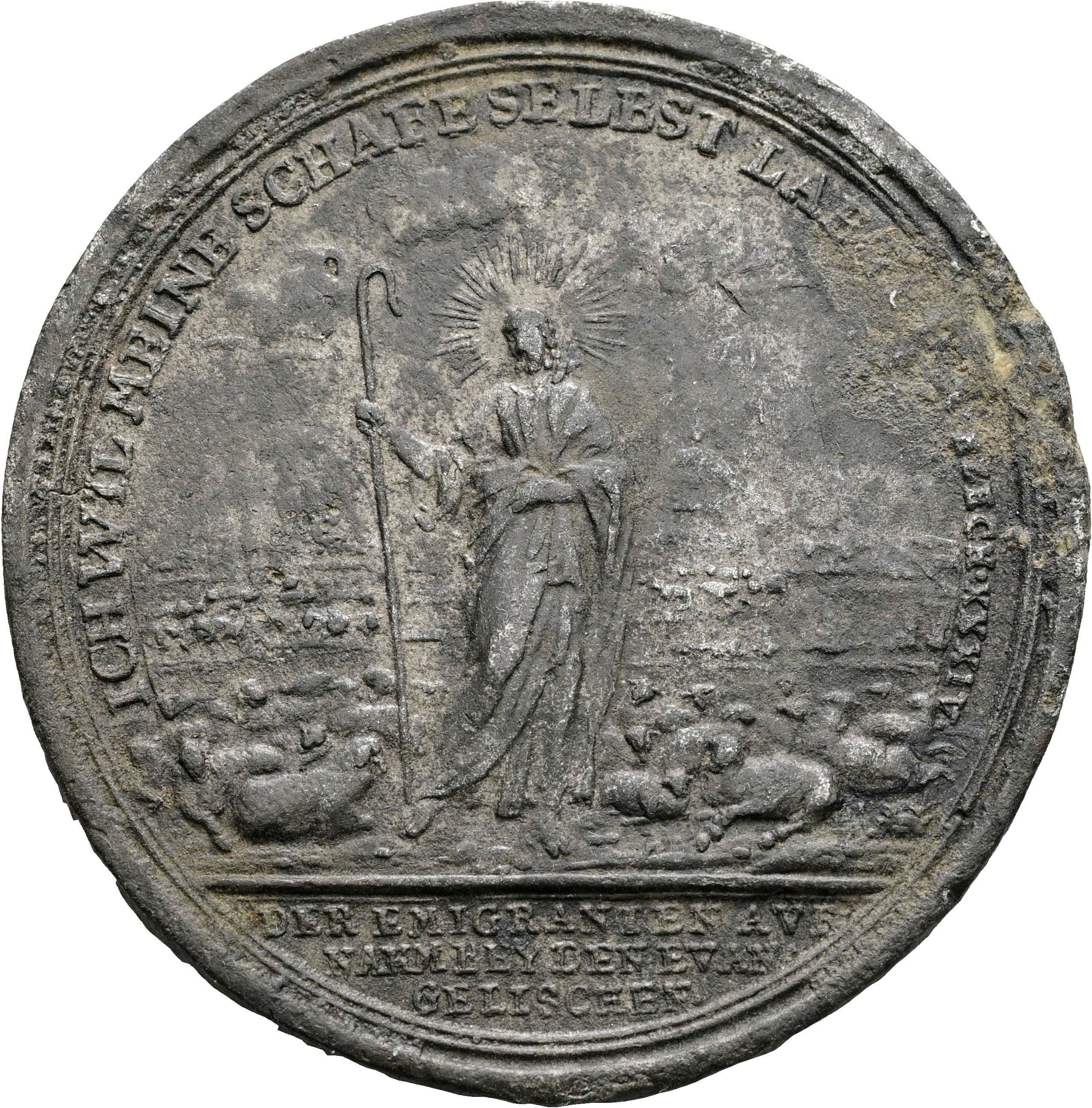 Zinn-Schaumünze Salzburger Emigranten 1731-1733 1732 – Rückseite