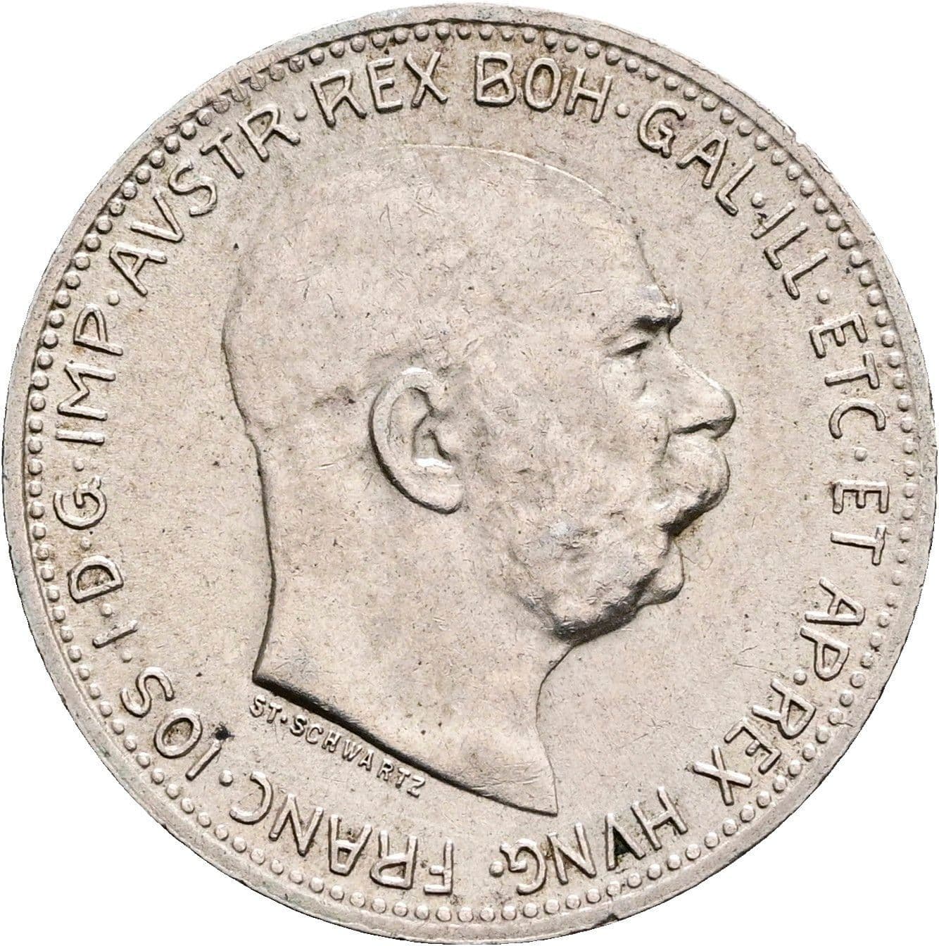 1 Krone Franz Joseph I. 1848-1916 1915 – Vorderseite