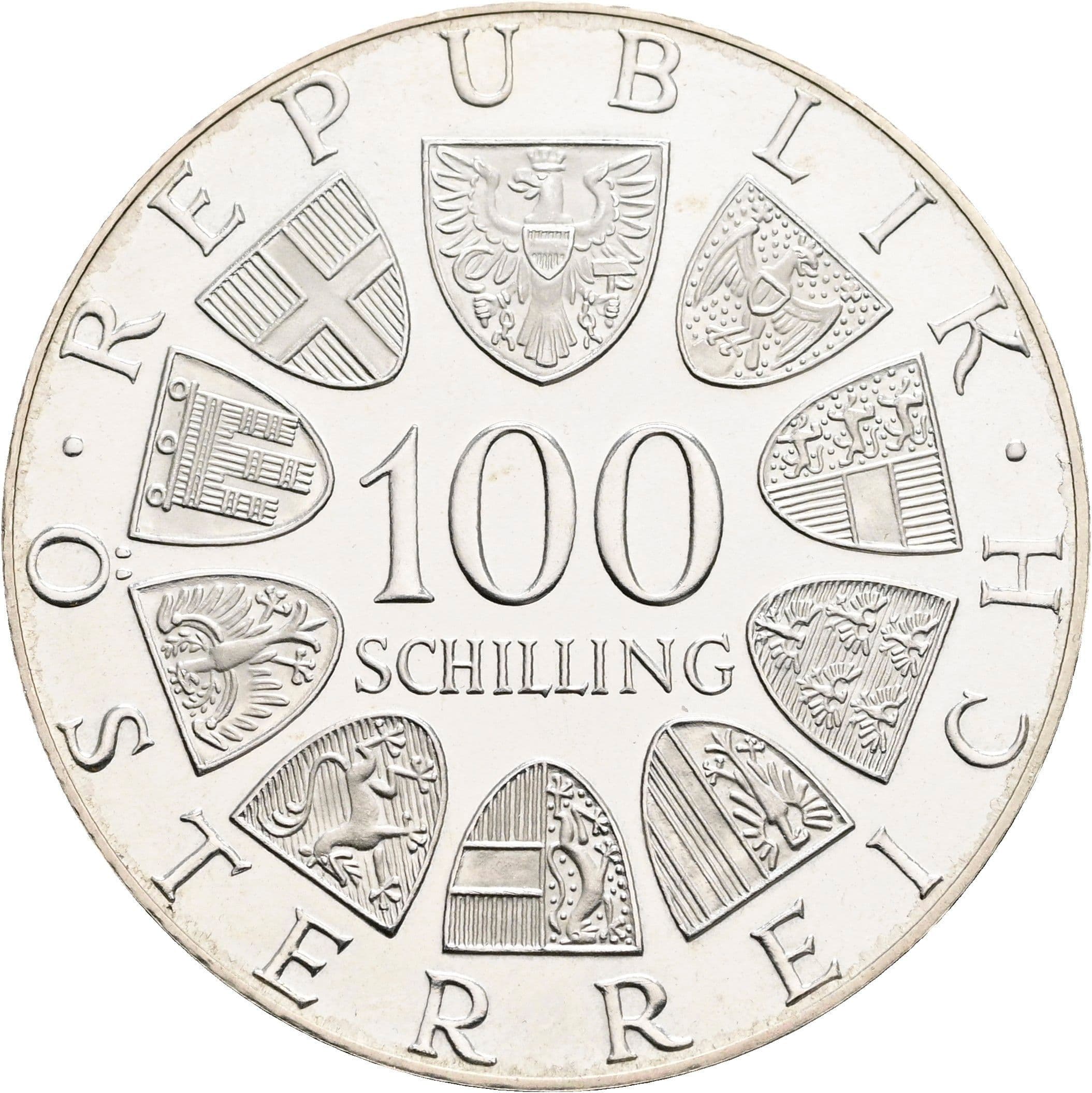 100 Schilling 1977 – Rückseite