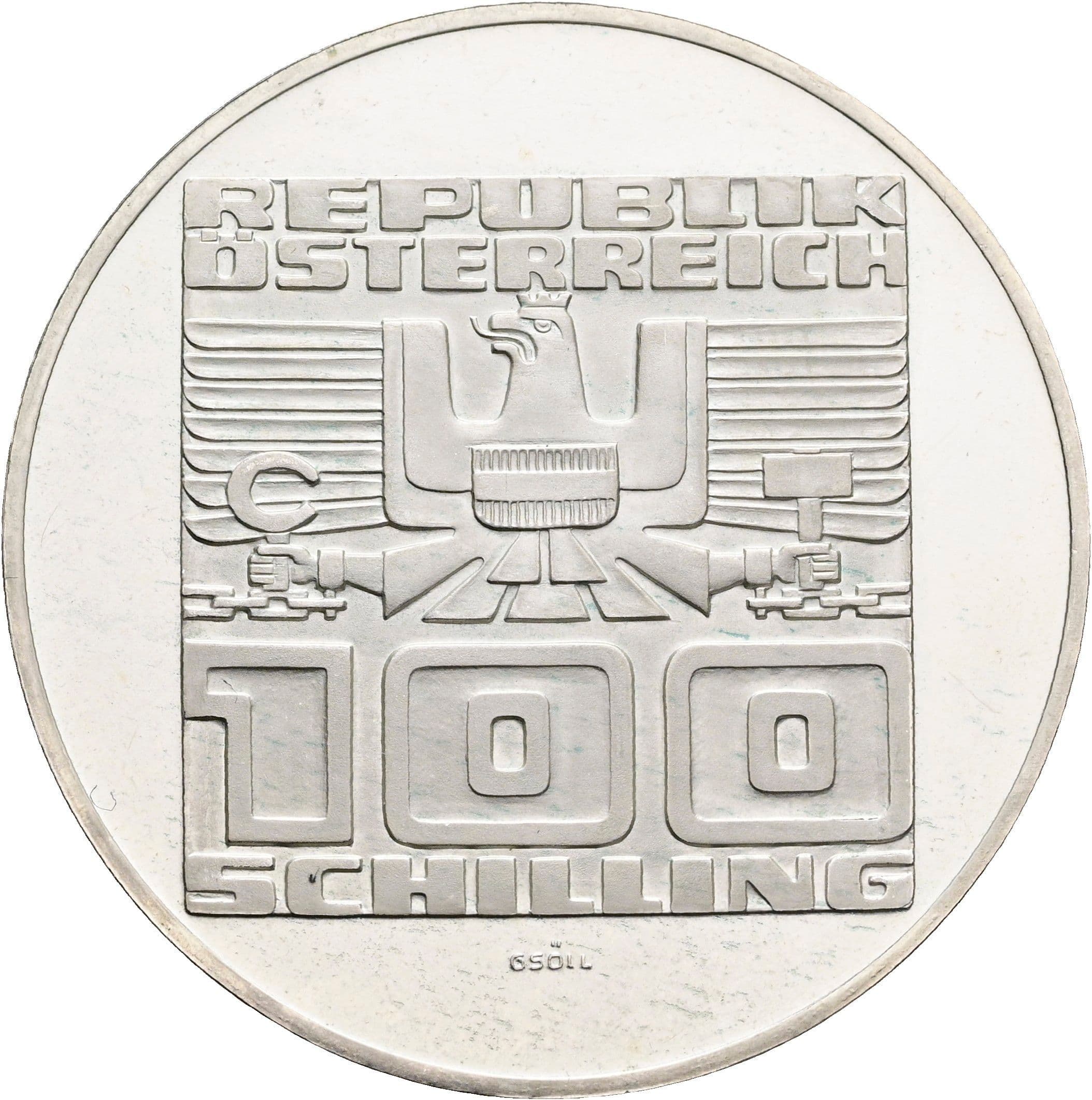 100 Schilling 1976 – Rückseite
