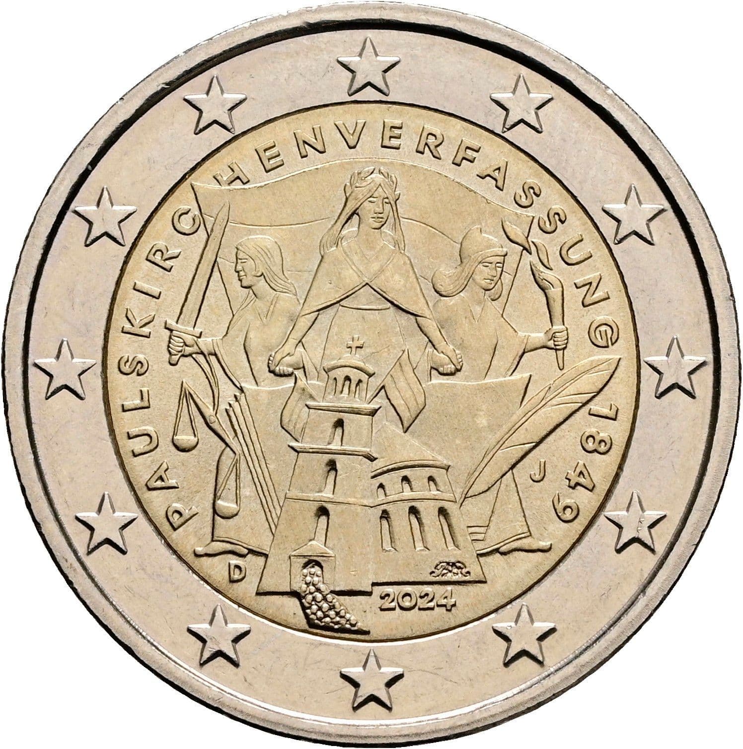 2 Euro 2024 J – Rückseite