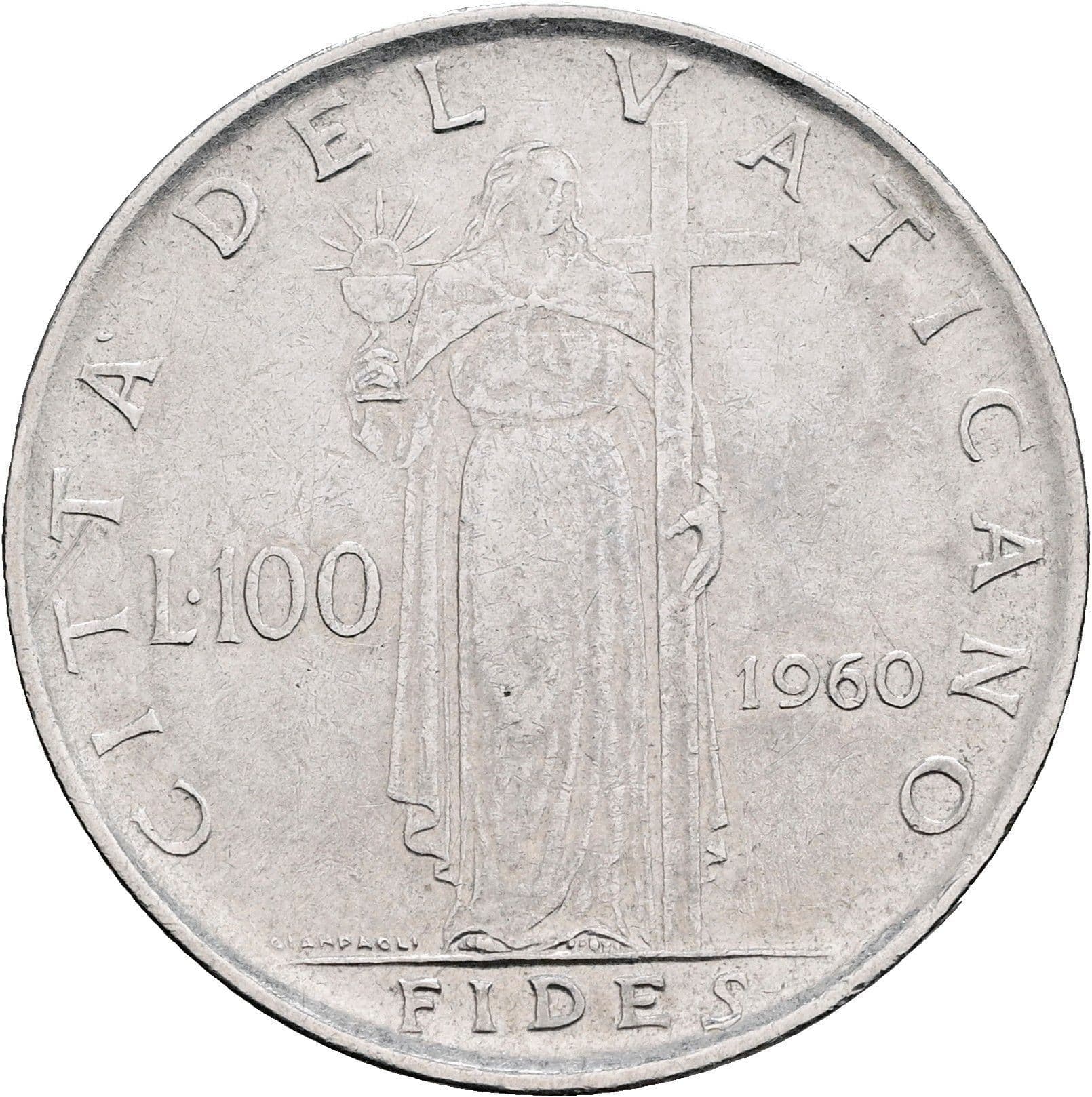 100 Lire Papst Johannes XXIII. 1958-1963 1960 – Rückseite