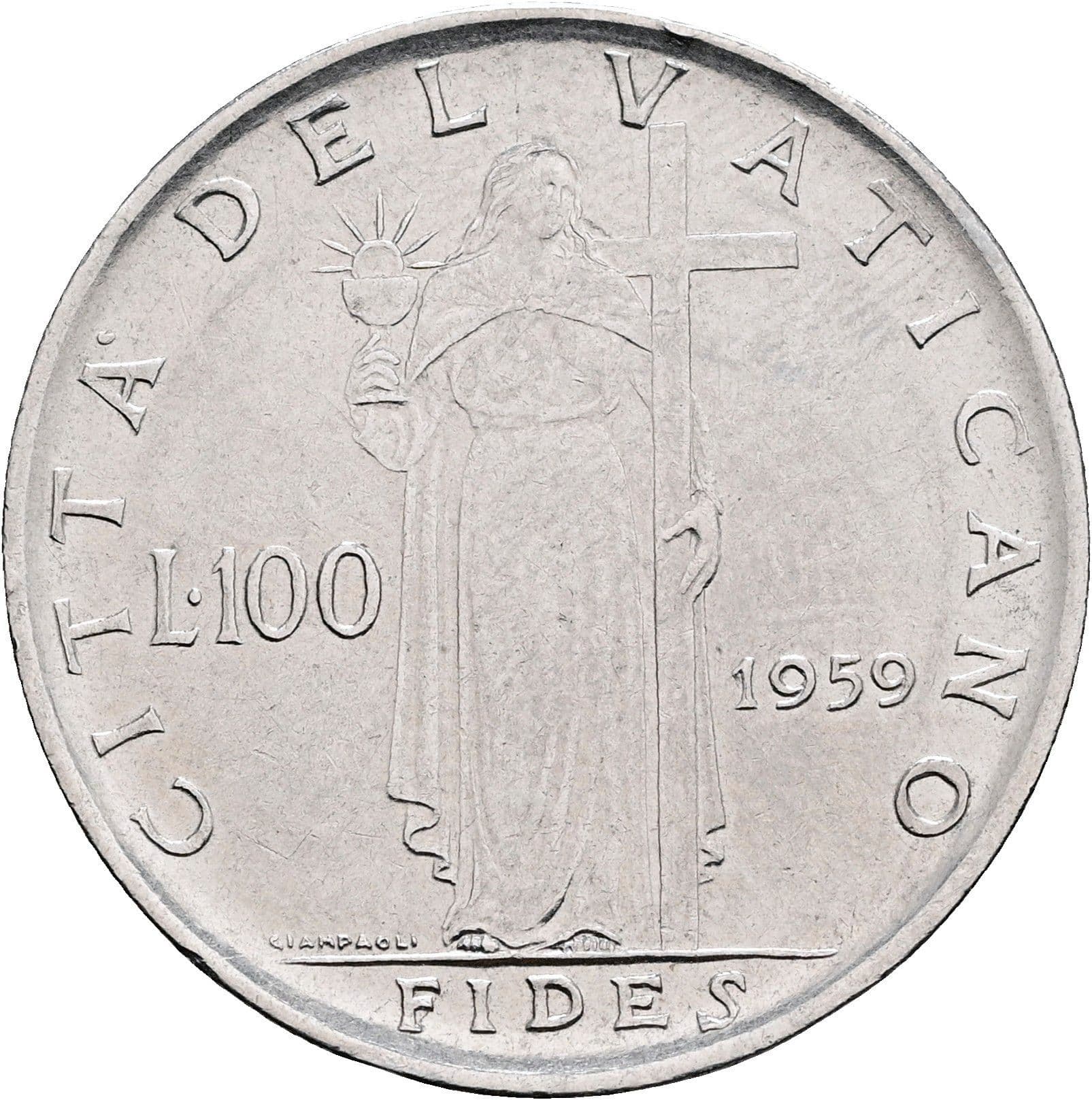 100 Lire Papst Johannes XXIII. 1958-1963 1959 – Rückseite