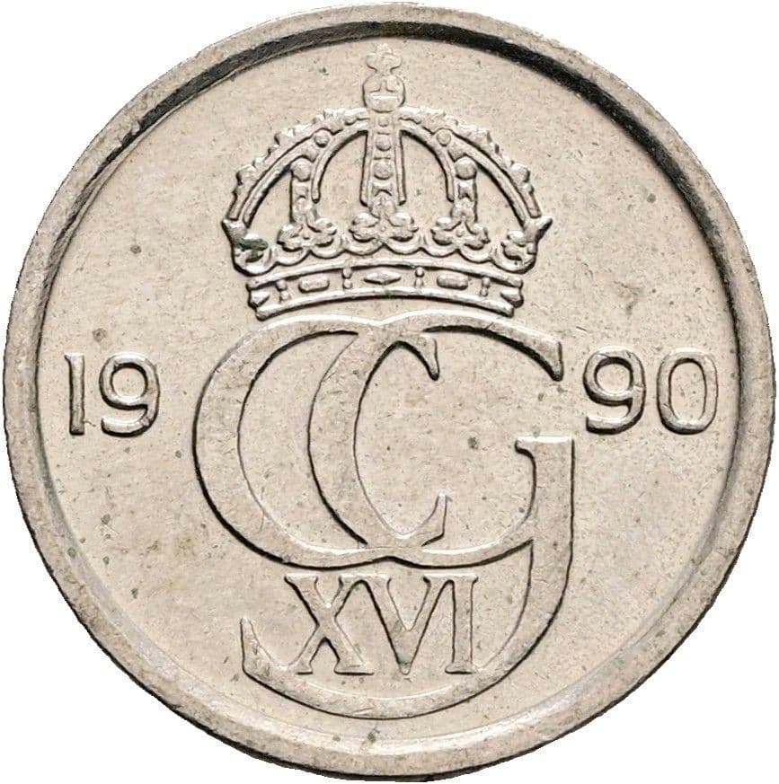 10 Öre Carl XVI. Gustaf seit 1973 1990 – Rückseite