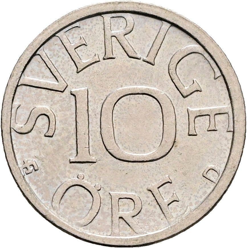 10 Öre Carl XVI. Gustaf seit 1973 1990 – Vorderseite