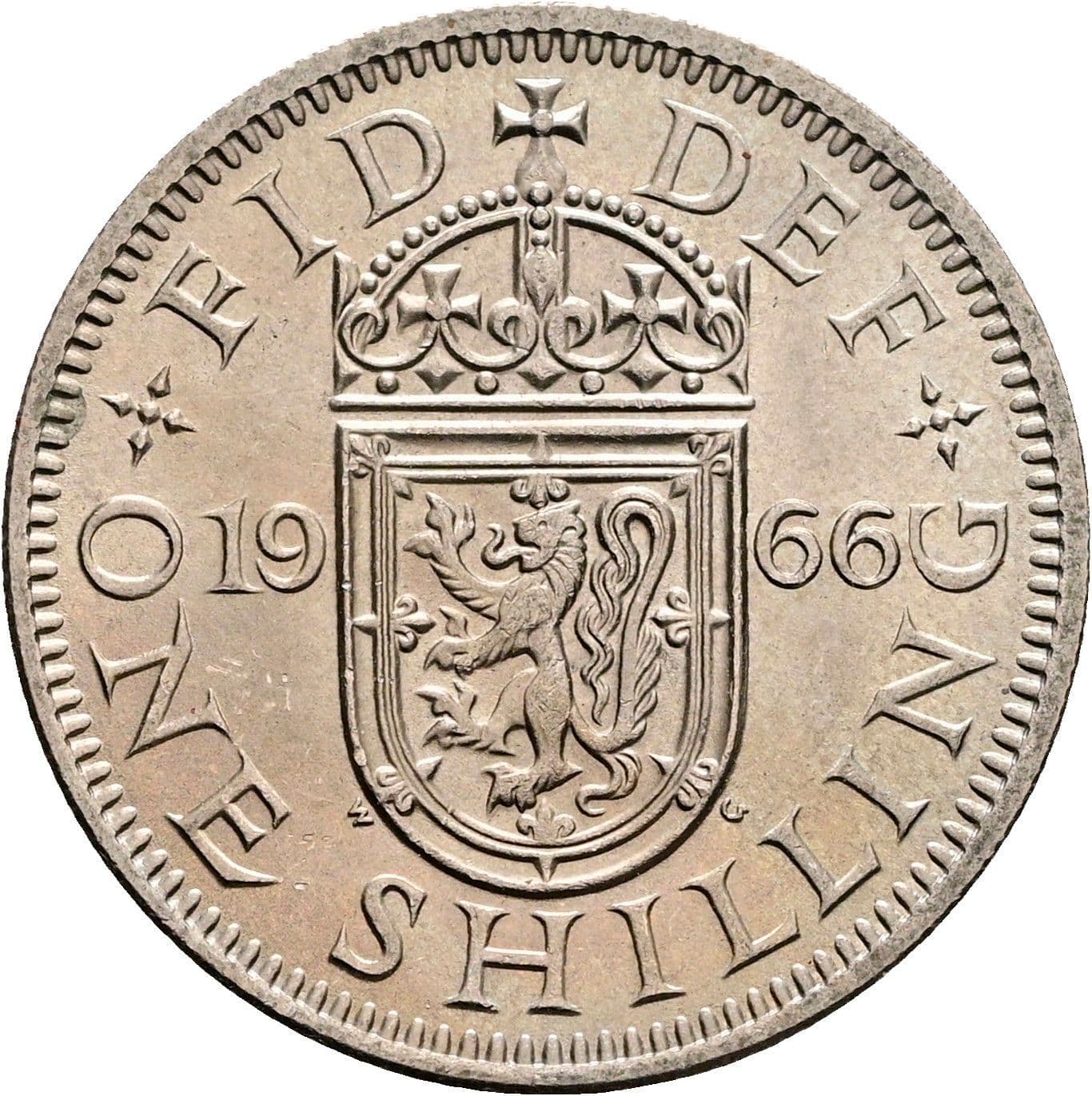 1 Shilling Elisabeth II. 1952-2022 1966 – Rückseite