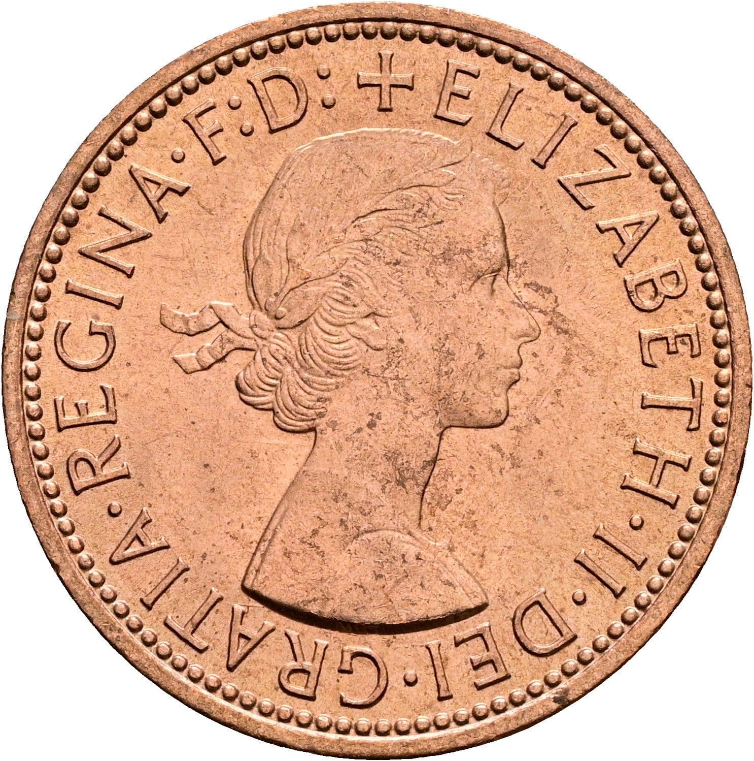 Half Penny Elisabeth II. 1952-2022 1967 – Vorderseite