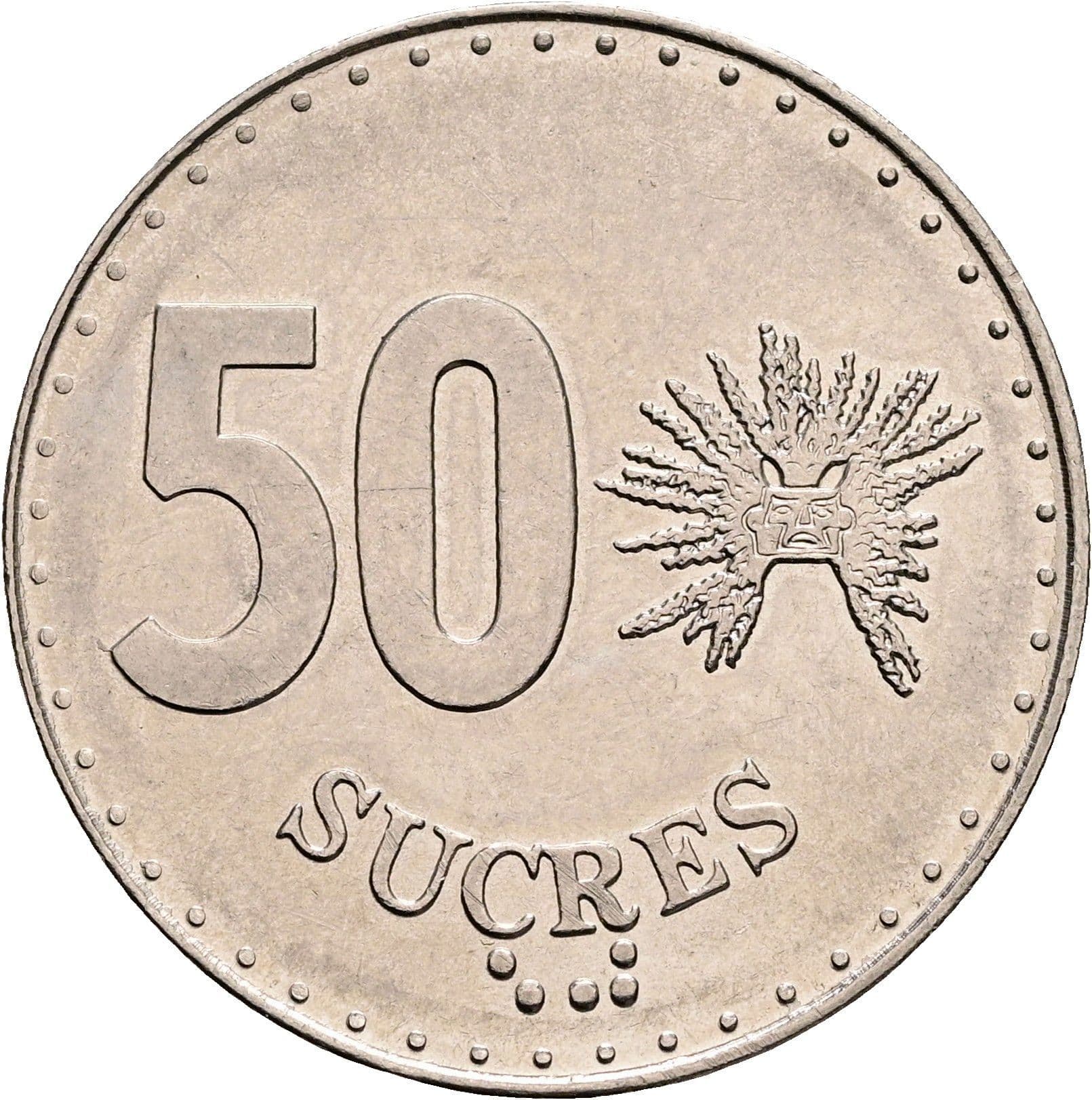 50 Sucres 1988 – Vorderseite