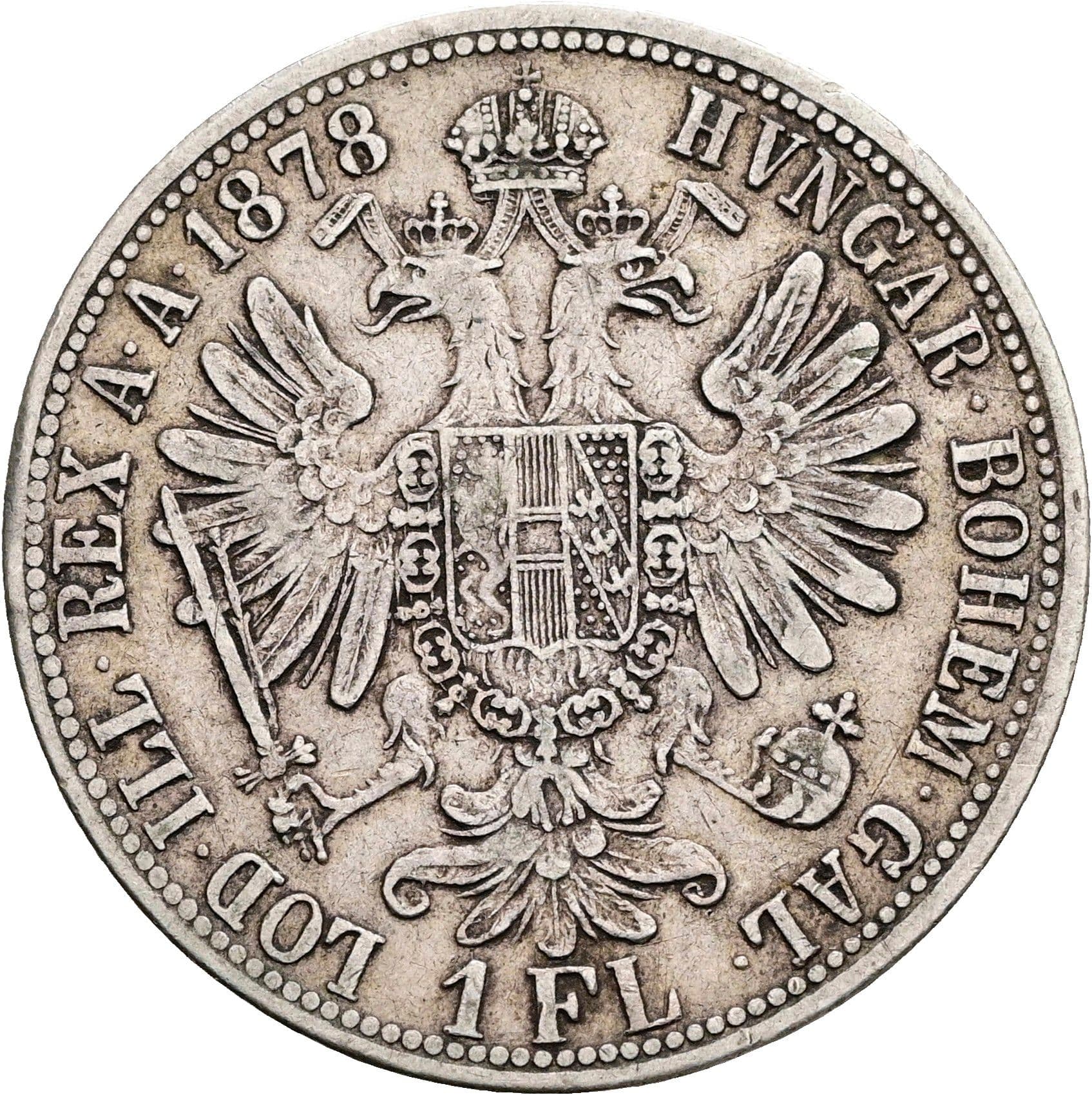 1 Gulden Franz Joseph I. 1848-1916 Wien 1878 – Rückseite