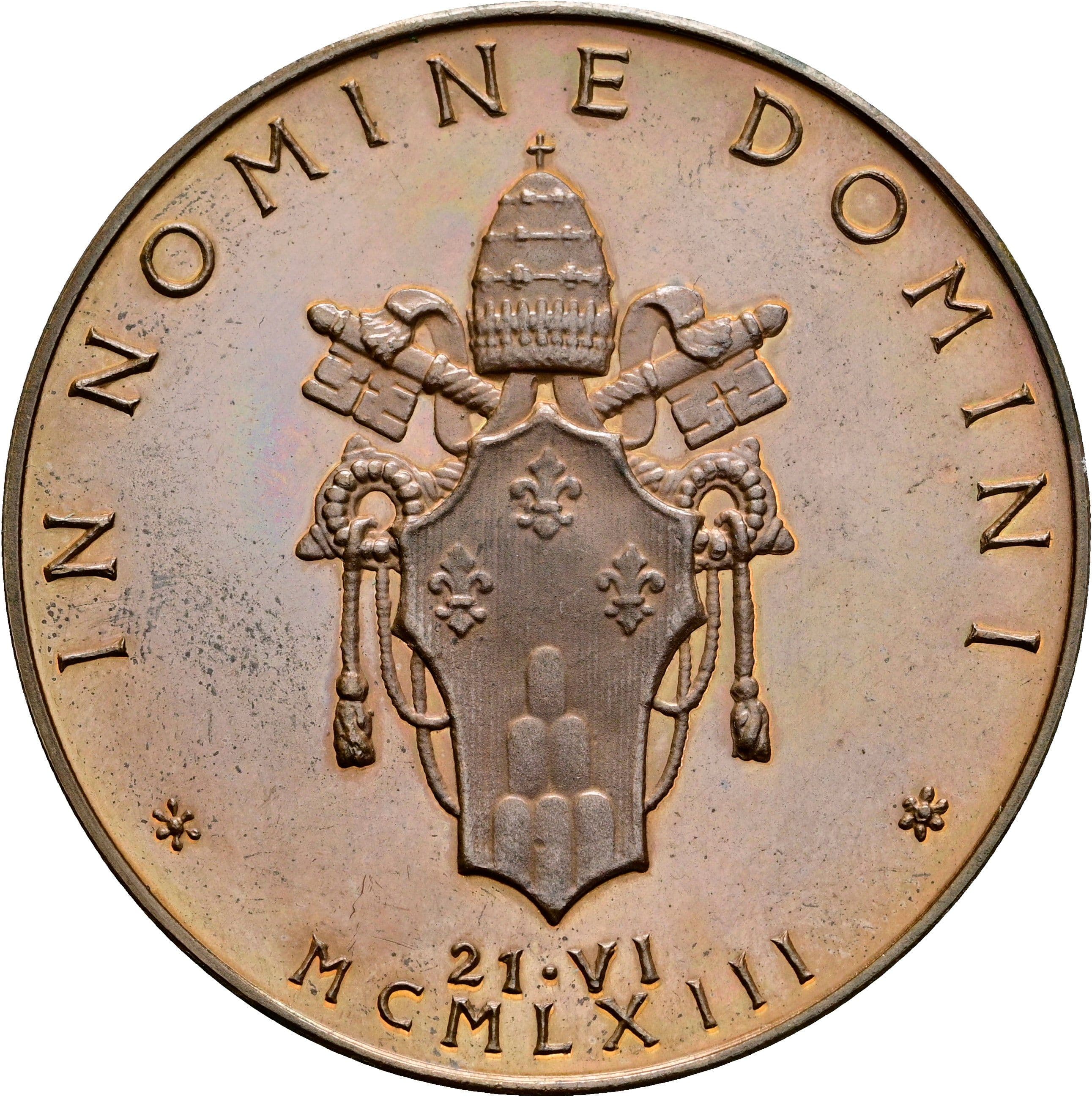 Bronzemedaille Papst Paul VI. 1963-1978 1963 – Rückseite