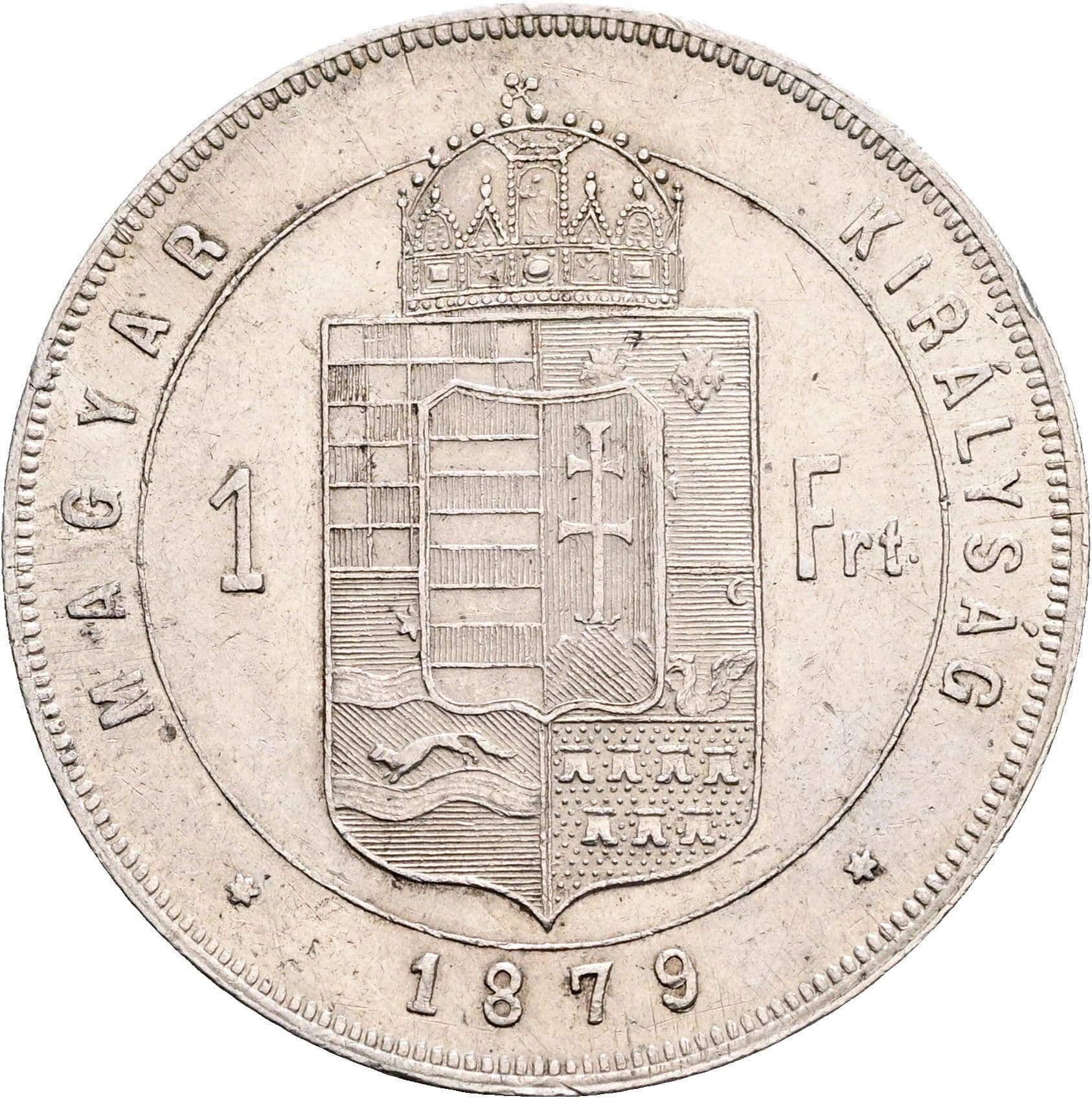 1 Forint Franz Joseph I. 1848-1916 Kremnitz 1879 KB – Rückseite