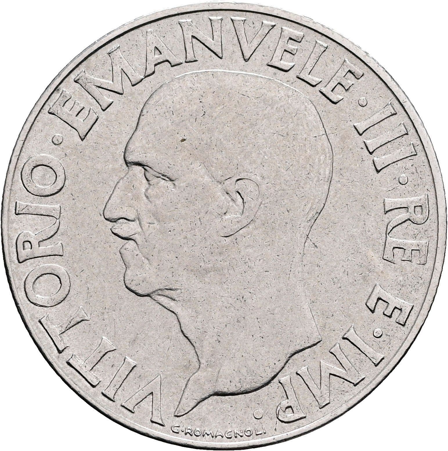1 Lira Vittorio Emanuele III. 1900-1946 1942 – Vorderseite