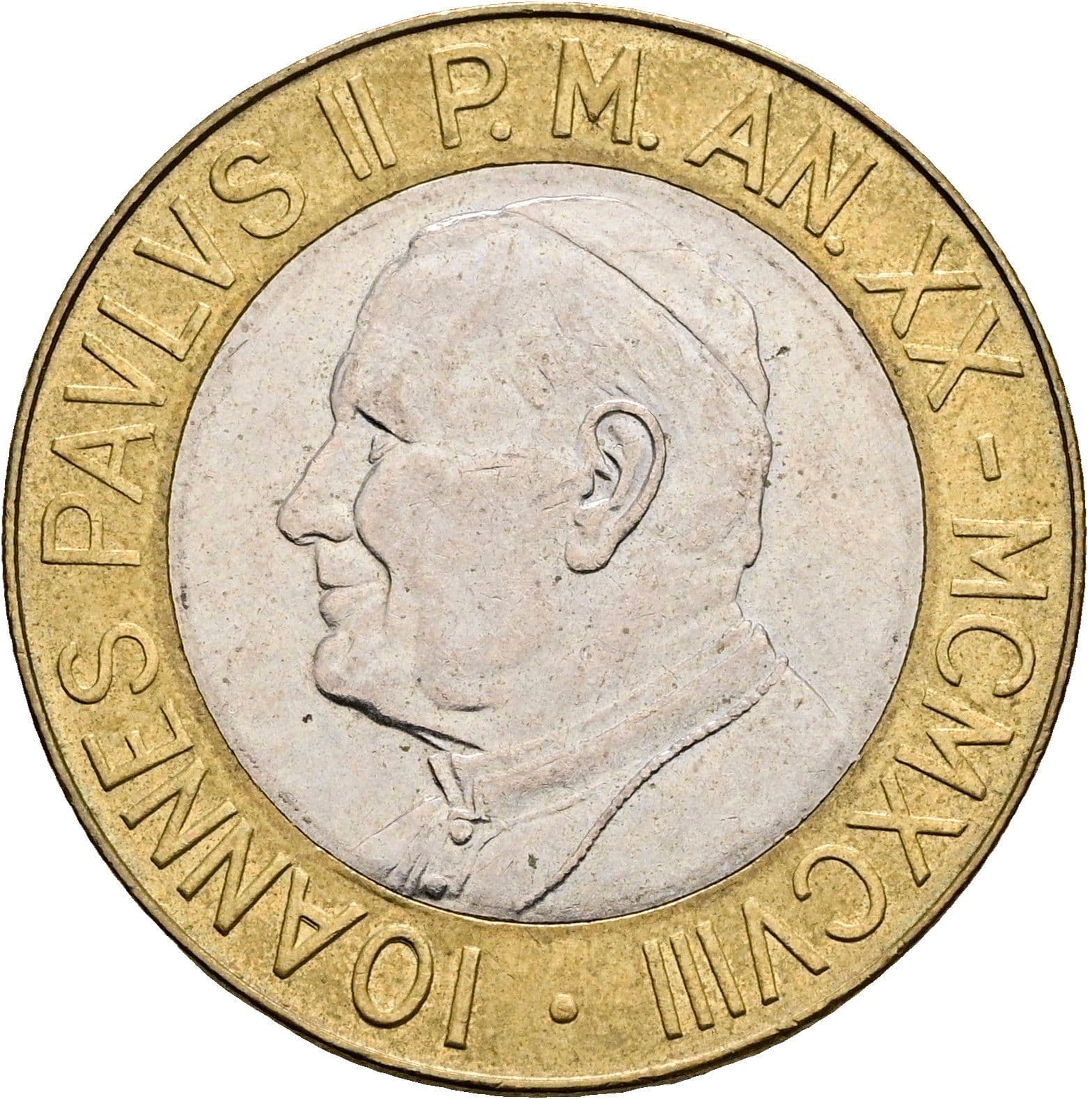 1000 Lire Papst Johannes Paul II. 1978-2005 1998 – Vorderseite