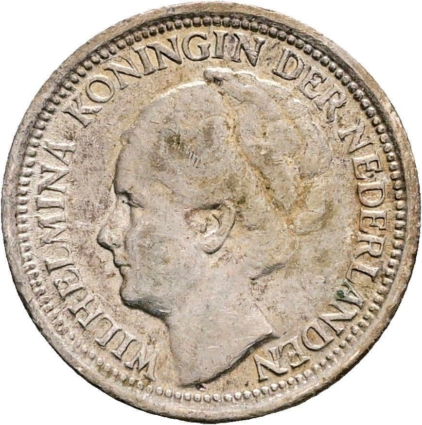 10 Cents Wilhelmina 1890-1948 1939 – Vorderseite